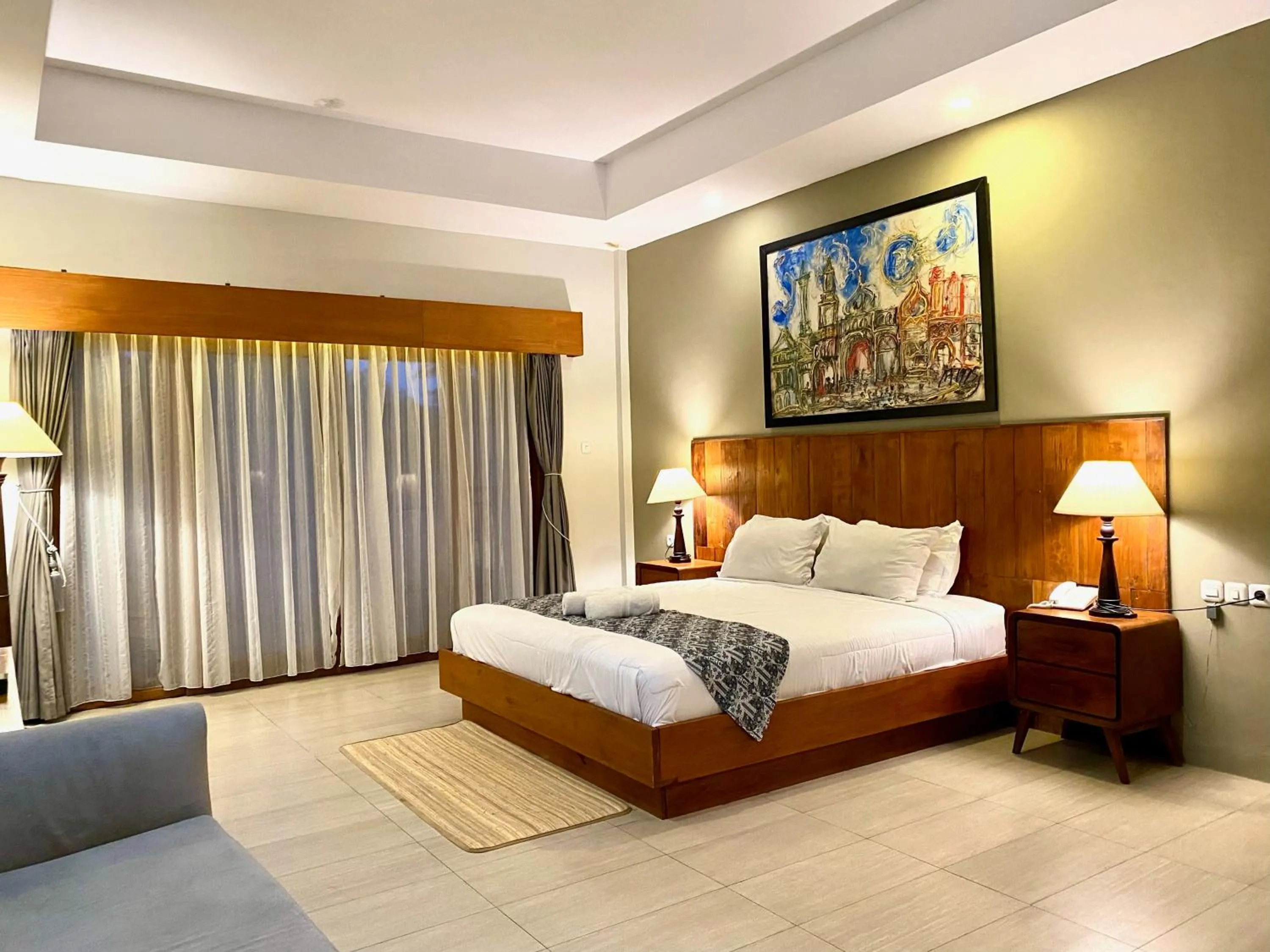 Bed in Khanaya Hotel Borobudur