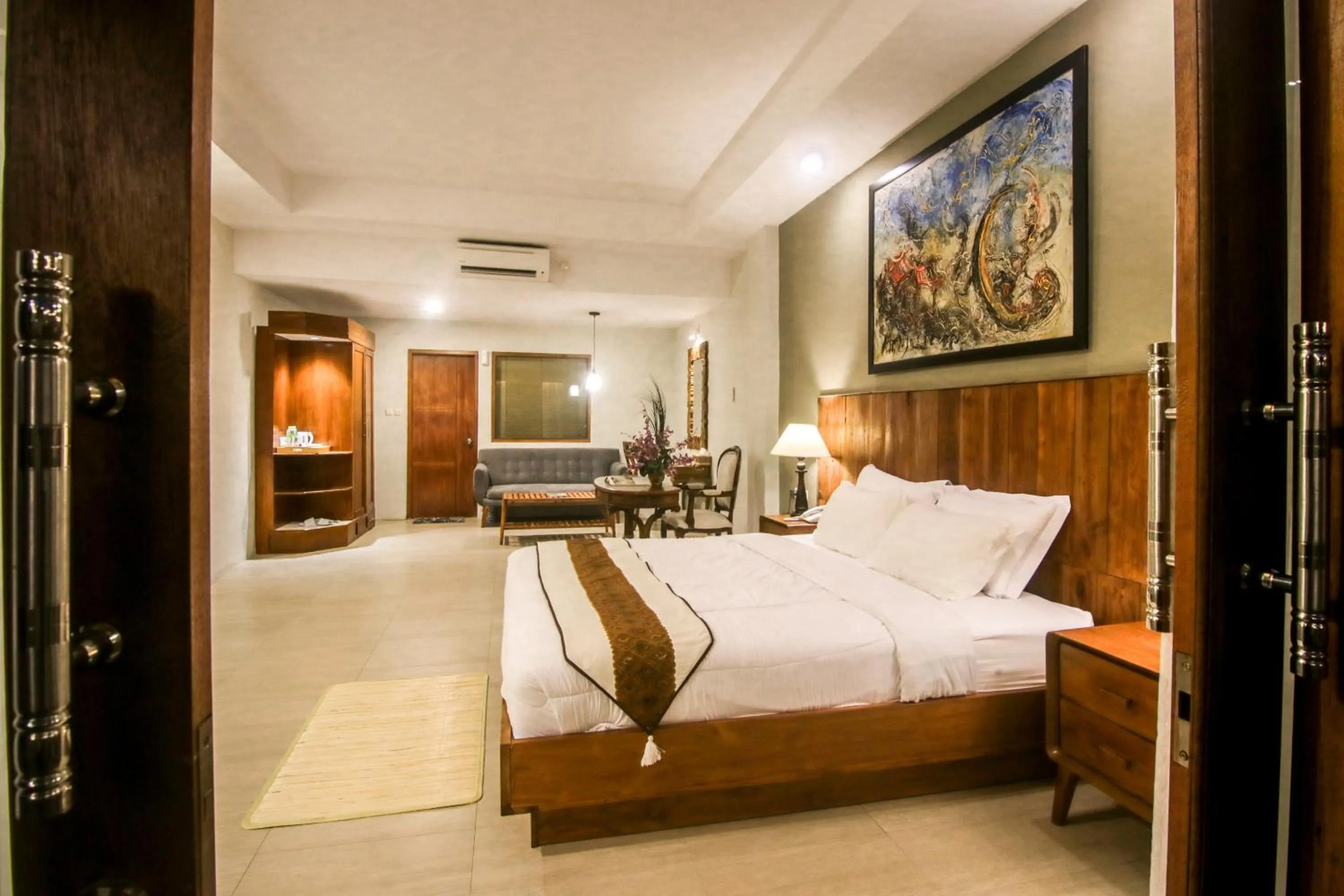 Bed in Khanaya Hotel Borobudur