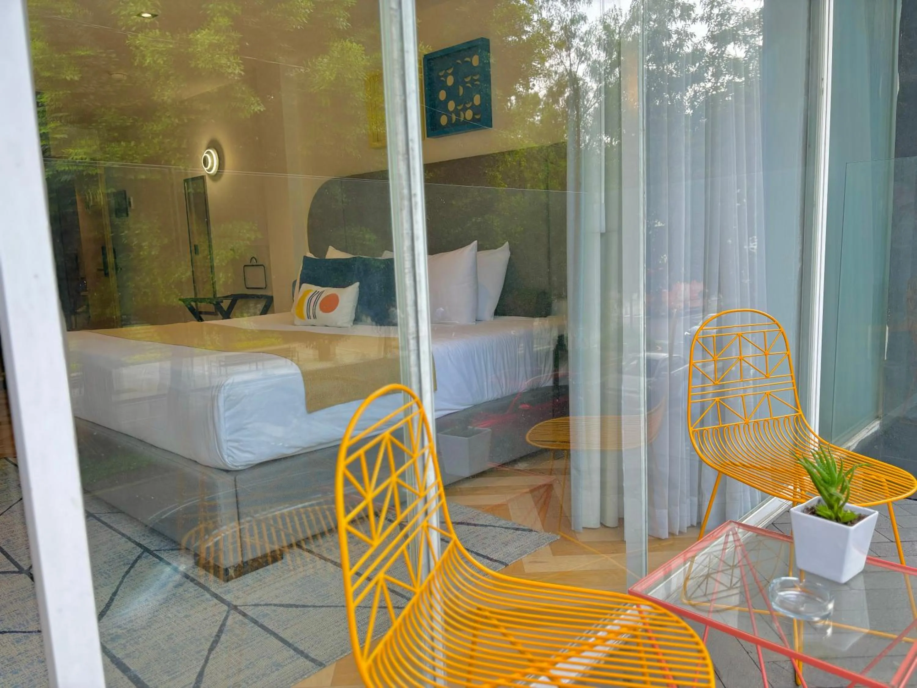 Balcony/Terrace, Bed in Park Life Masaryk