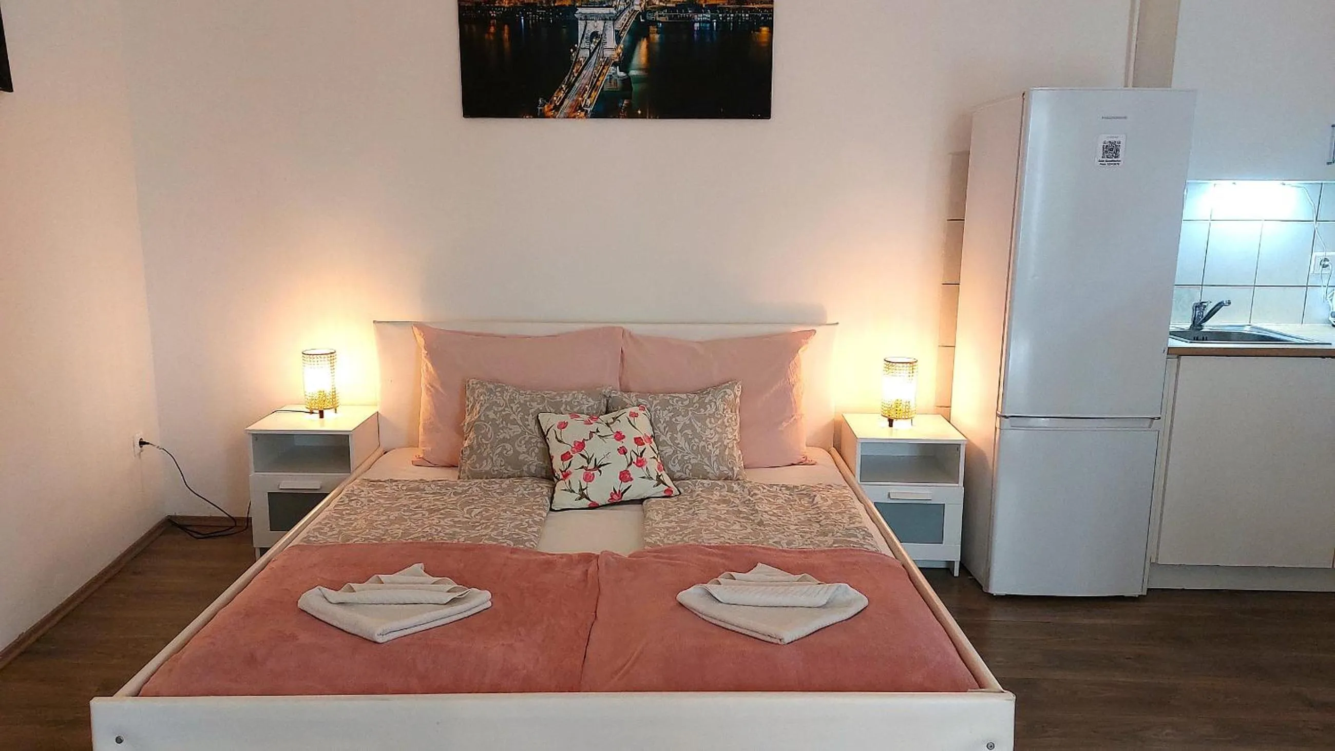 Bed in GoodMo Budapest Smart Rooms