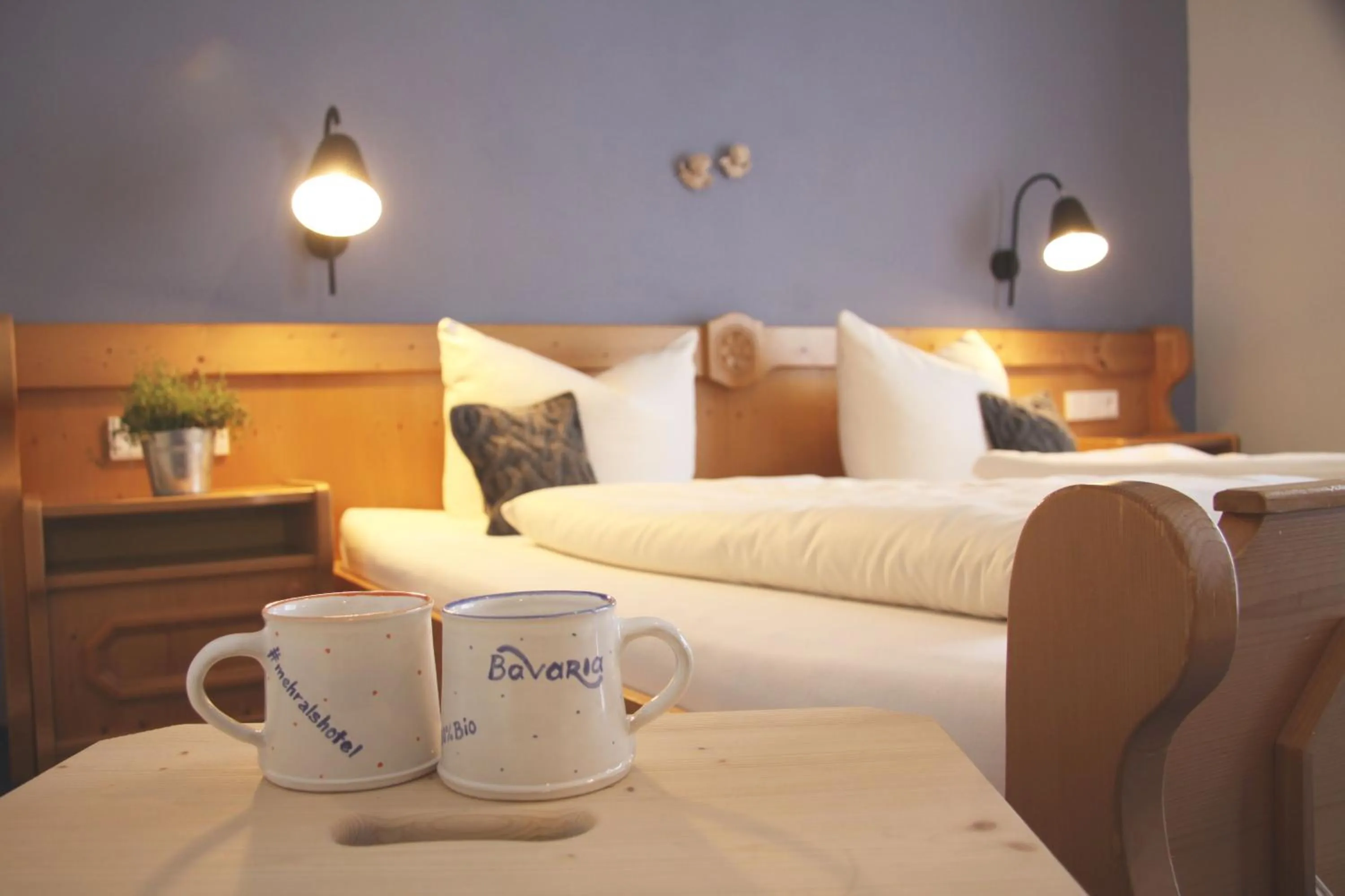 Bedroom, Bed in Bavaria Biohotel