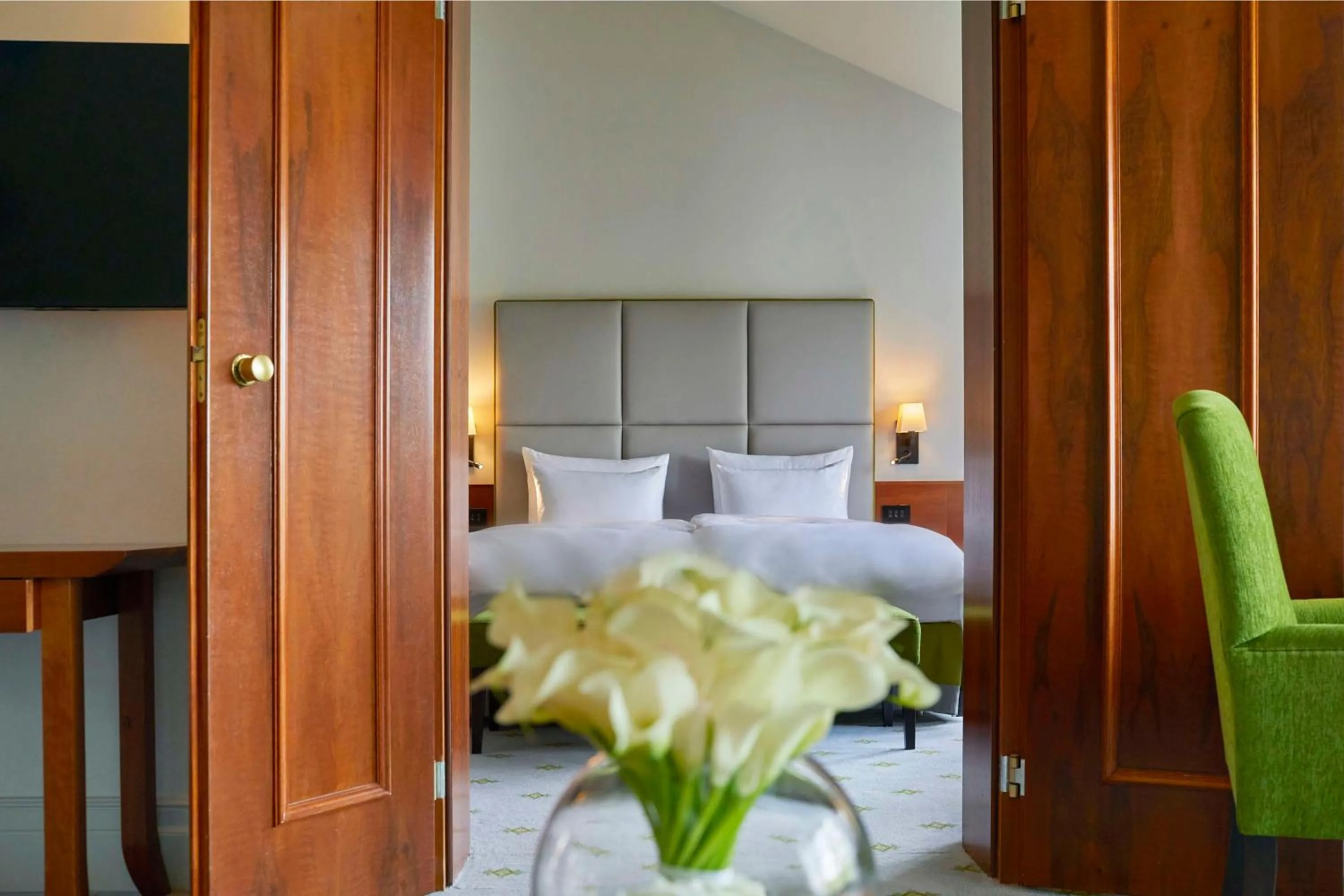 Bed in Hilton Frankfurt Gravenbruch