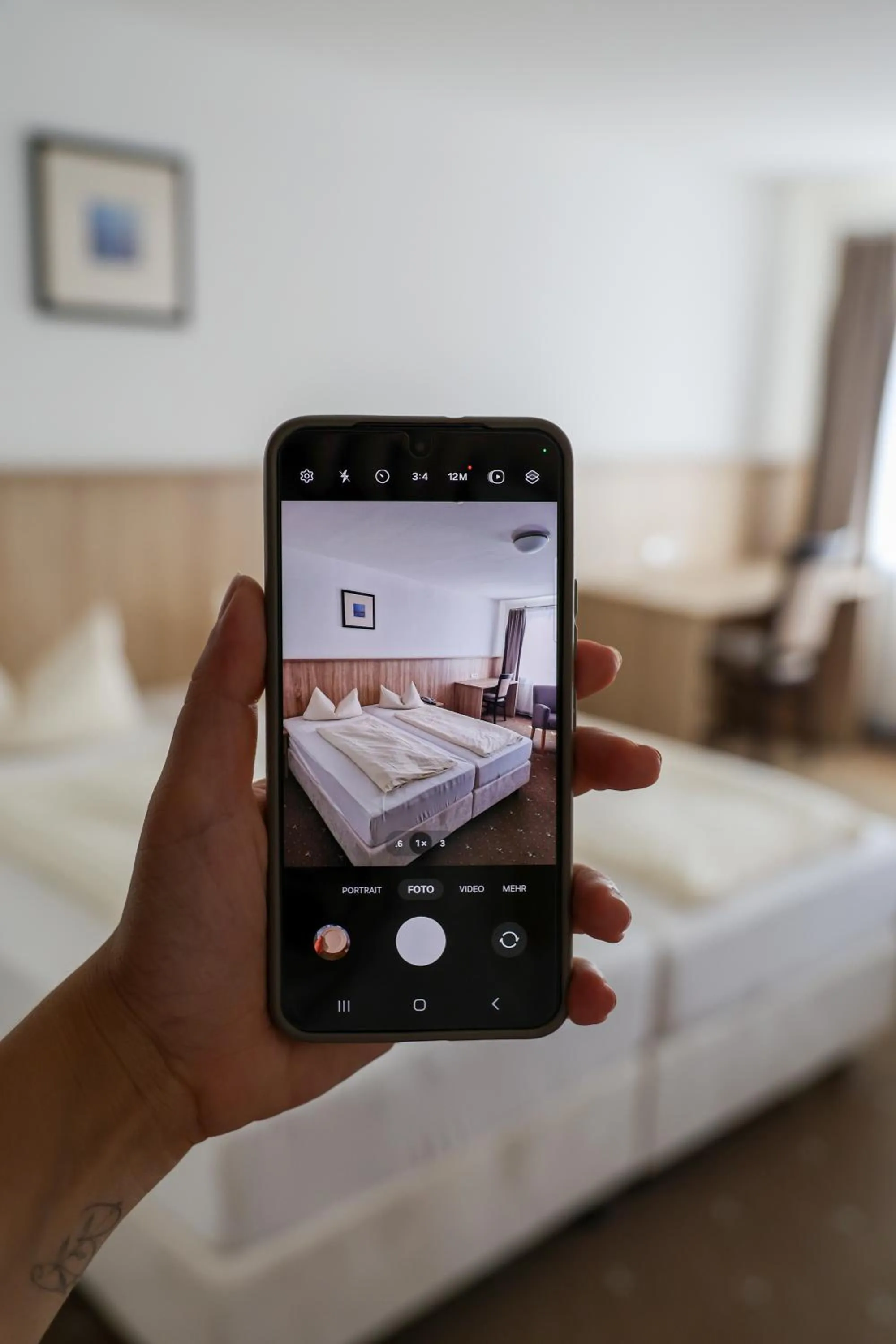 Bed in Hotel Garni Brugger