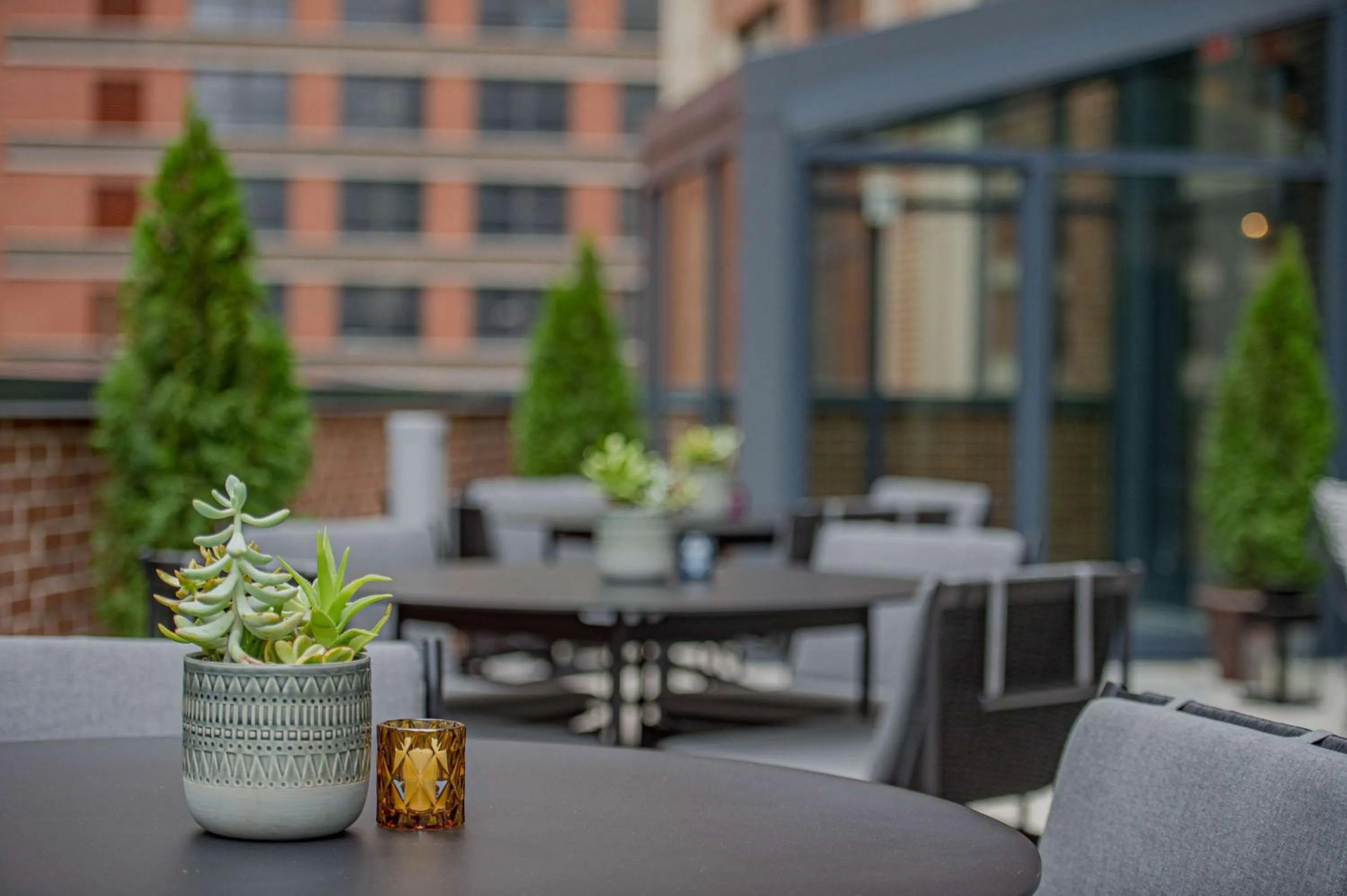 Patio in Canopy By Hilton Jersey City Arts District