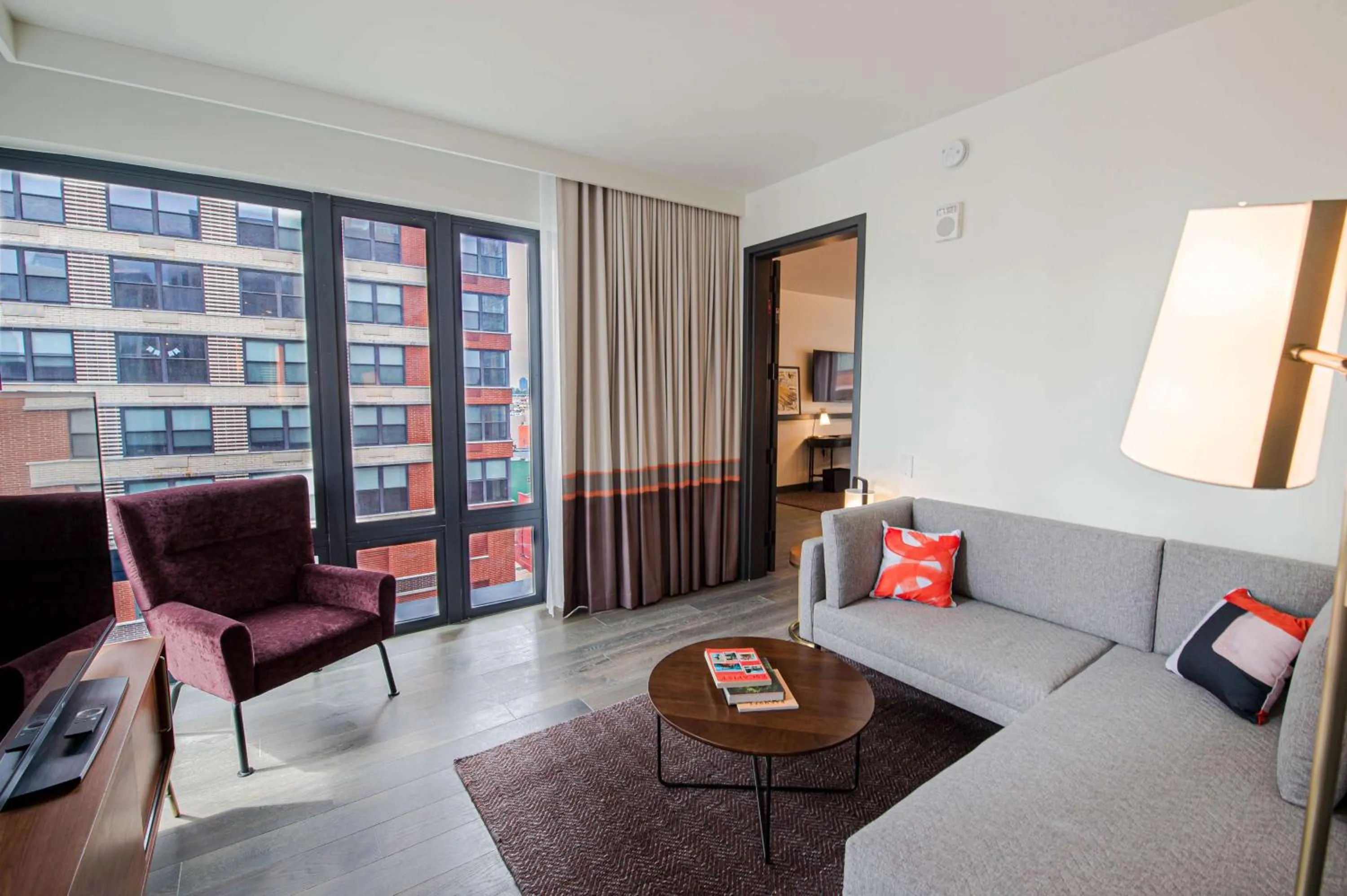Living room in Canopy By Hilton Jersey City Arts District
