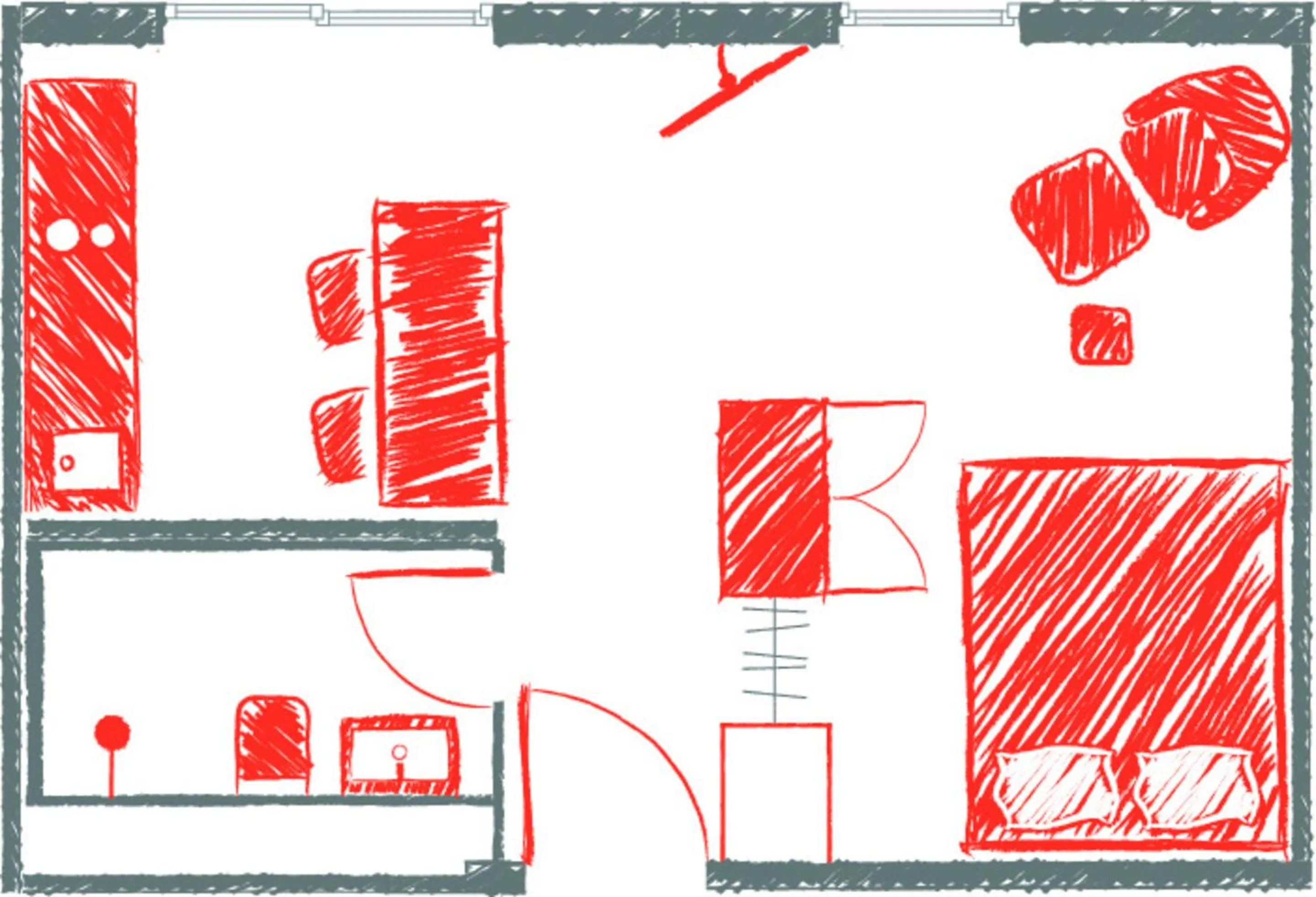 Photo of the whole room in Brera Serviced Apartments Ulm