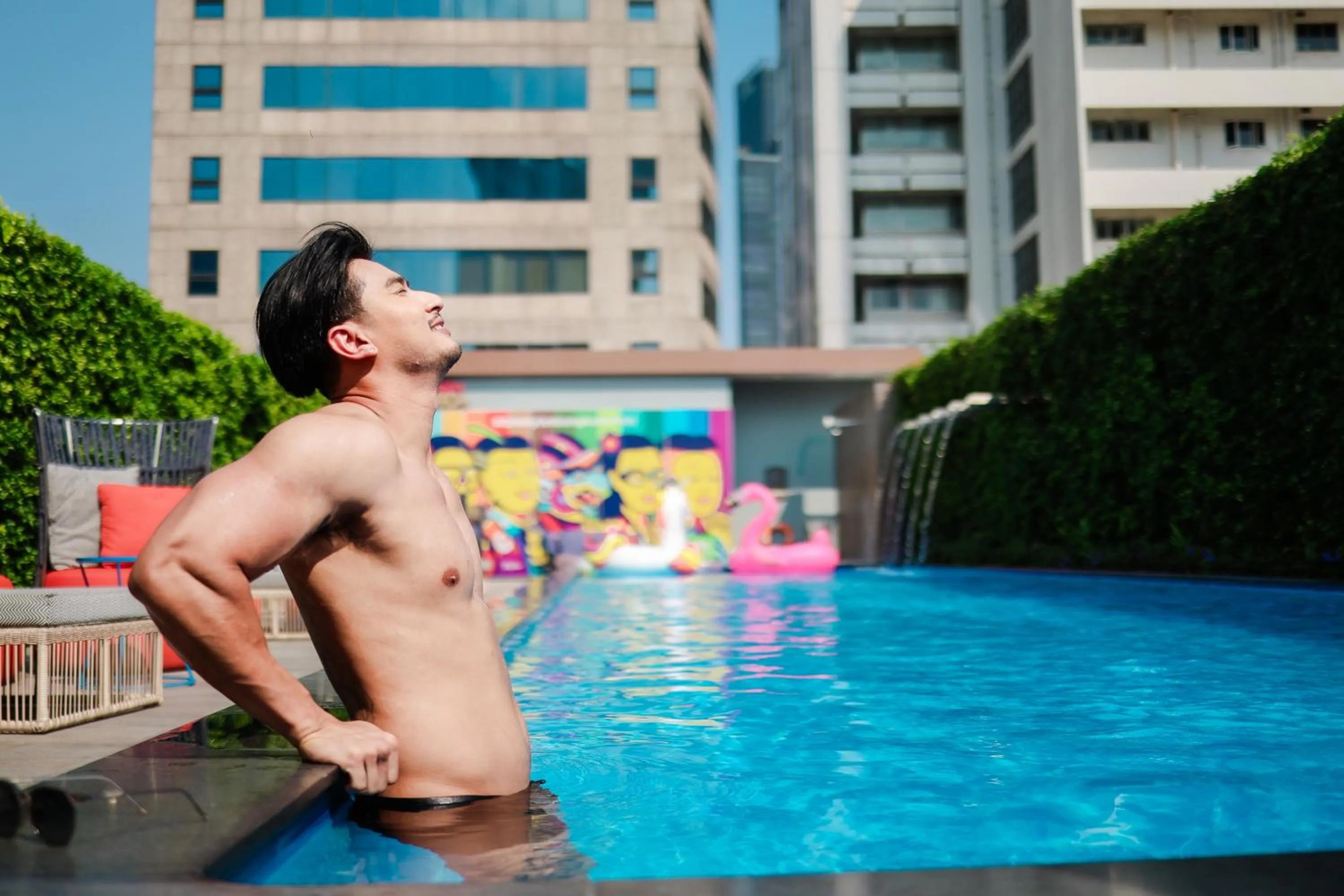 Swimming pool in ibis Styles Bangkok Silom