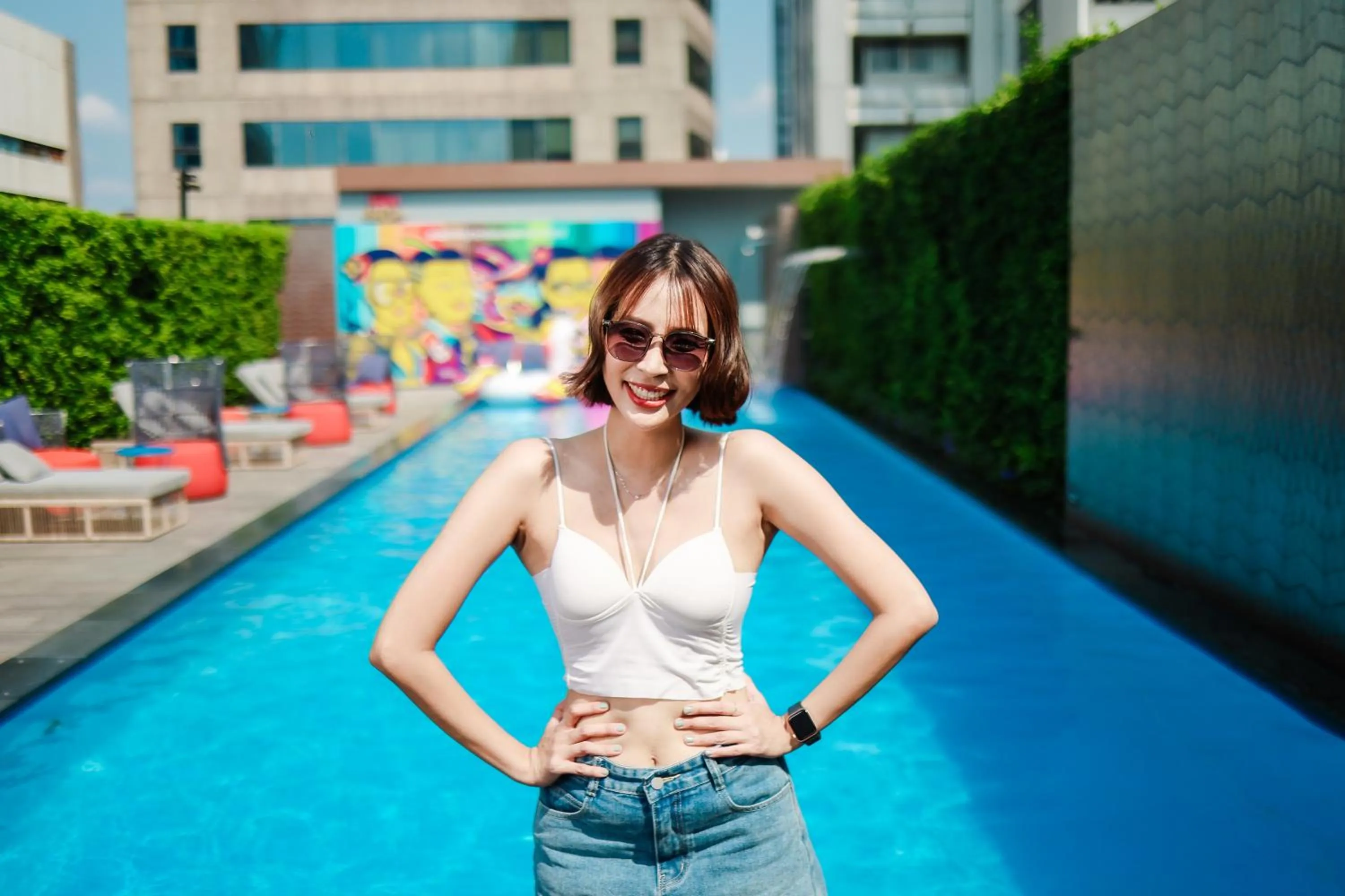 Swimming pool in ibis Styles Bangkok Silom