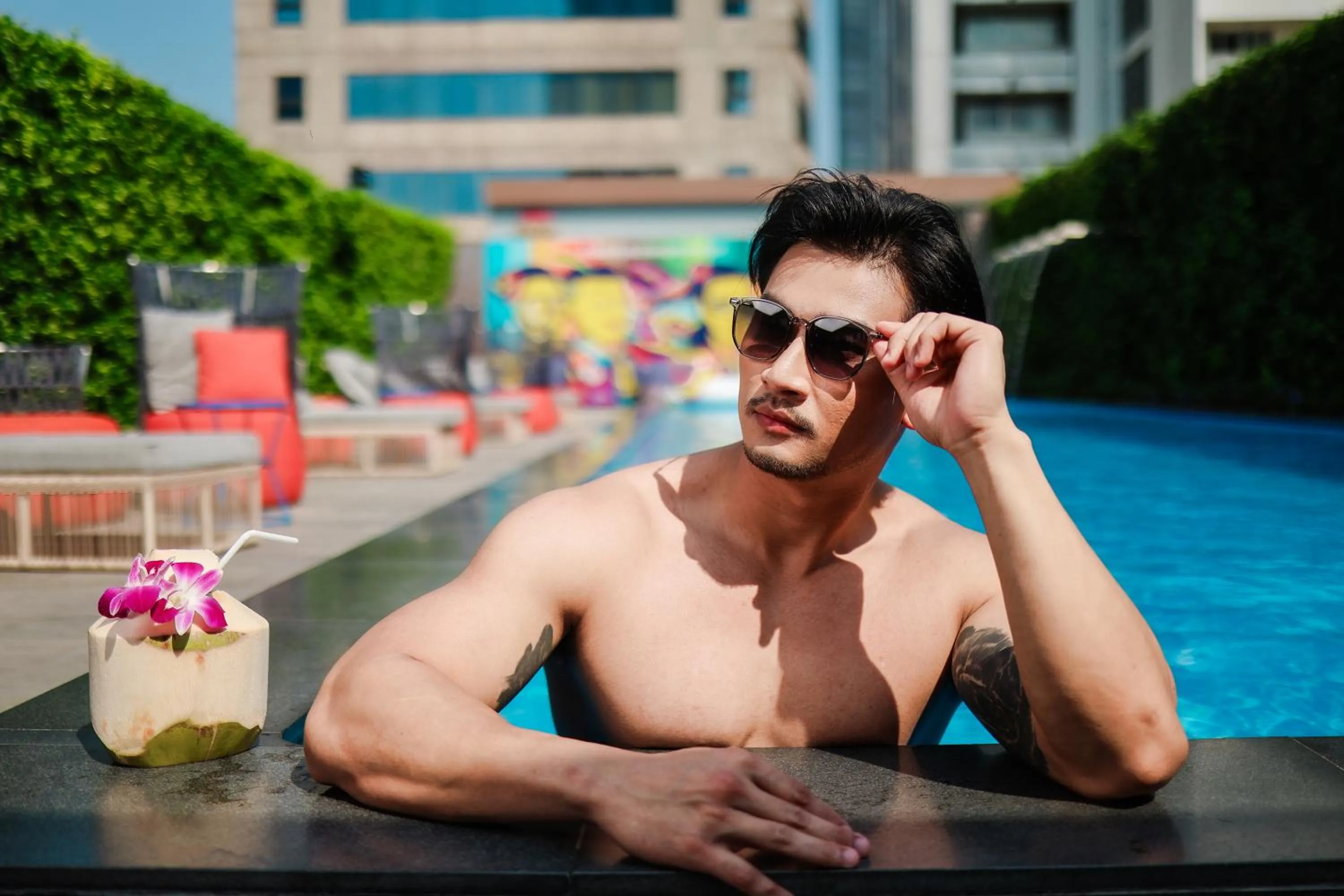 Swimming pool in ibis Styles Bangkok Silom