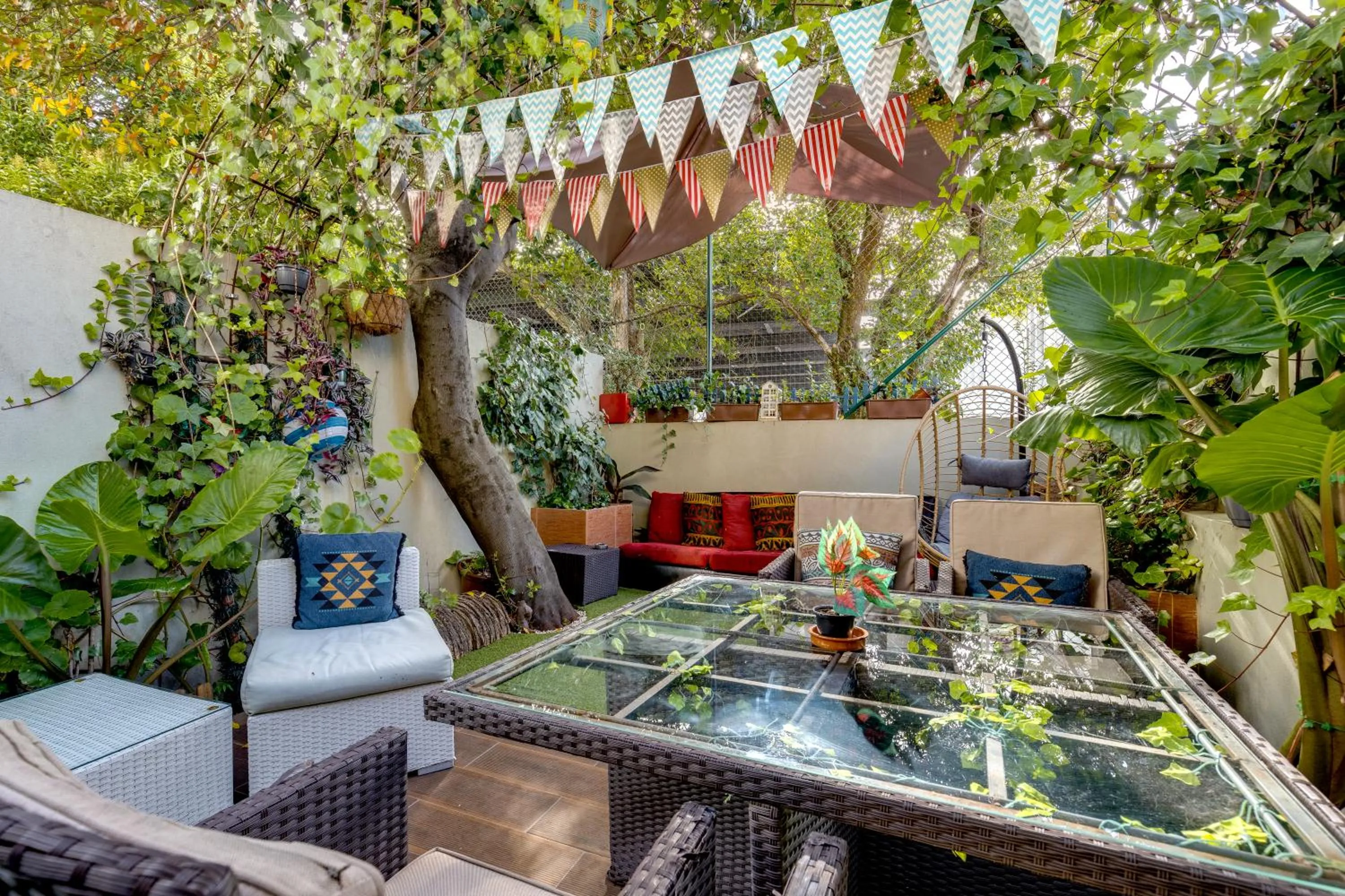 Patio in Garden in Town Hostel