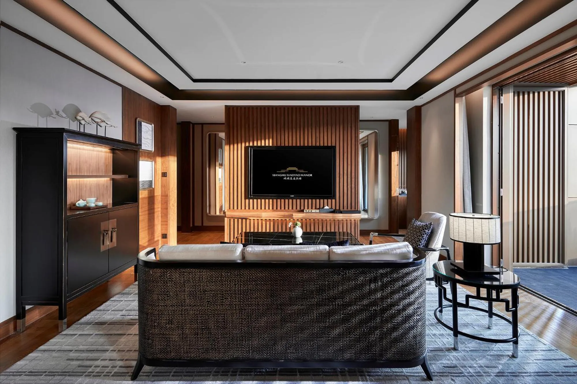 Living room, Bed in Xianghu Xiaoyao Manor