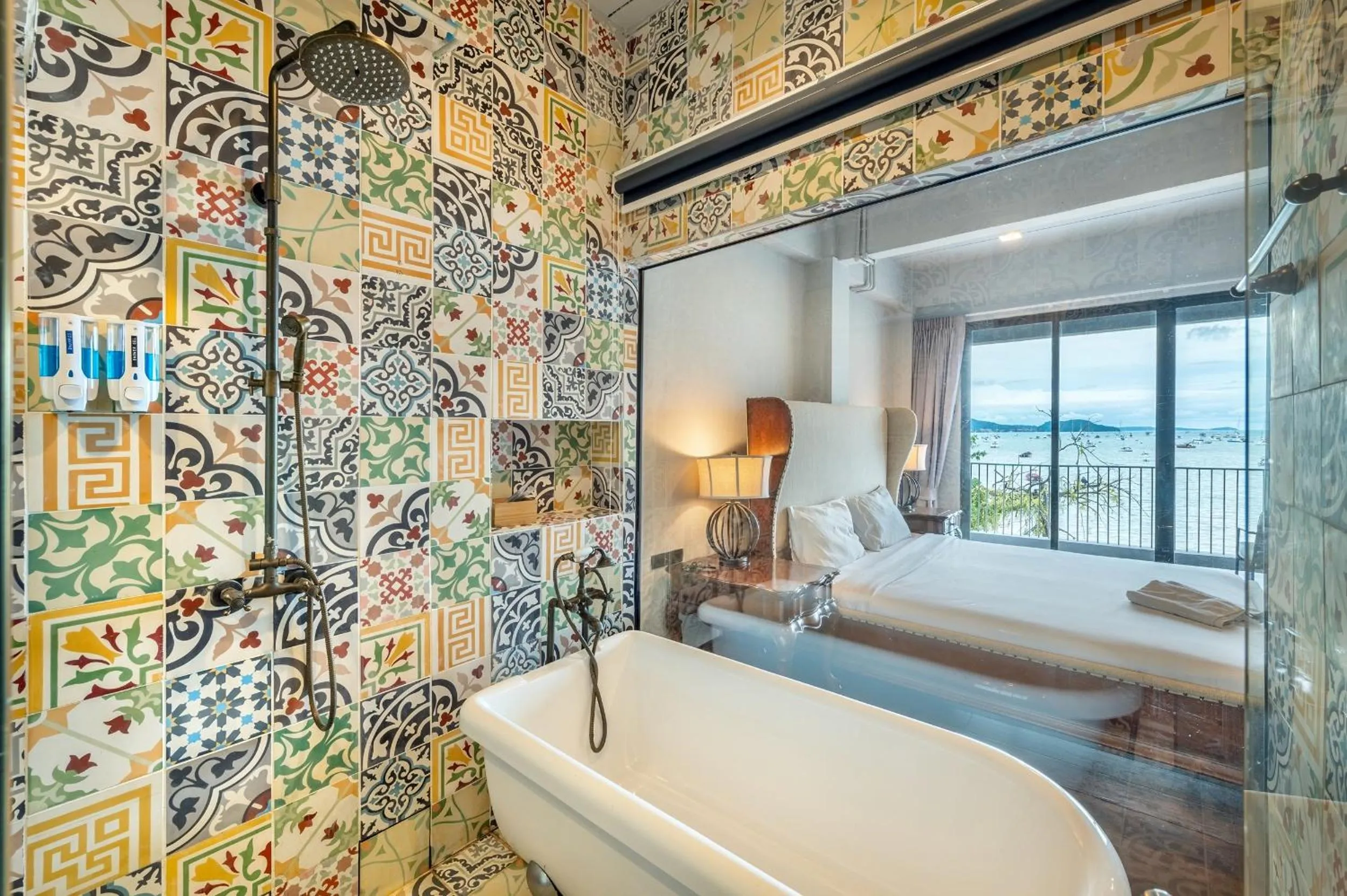 Bath, Bed in SHIN Arch39 Phuket Beach Front - SHA Plus