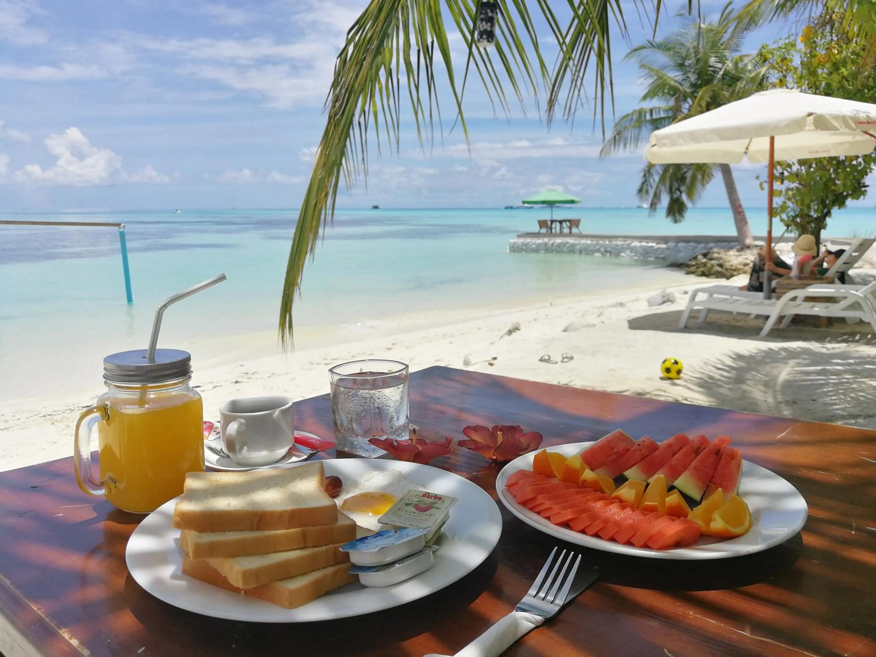 Breakfast in Crown Beach Villas -Private Beach