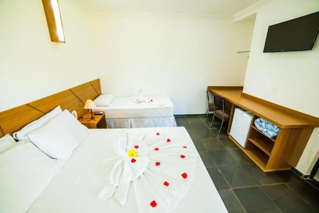 Bed in Hotel Fazenda Vale Amanhecer