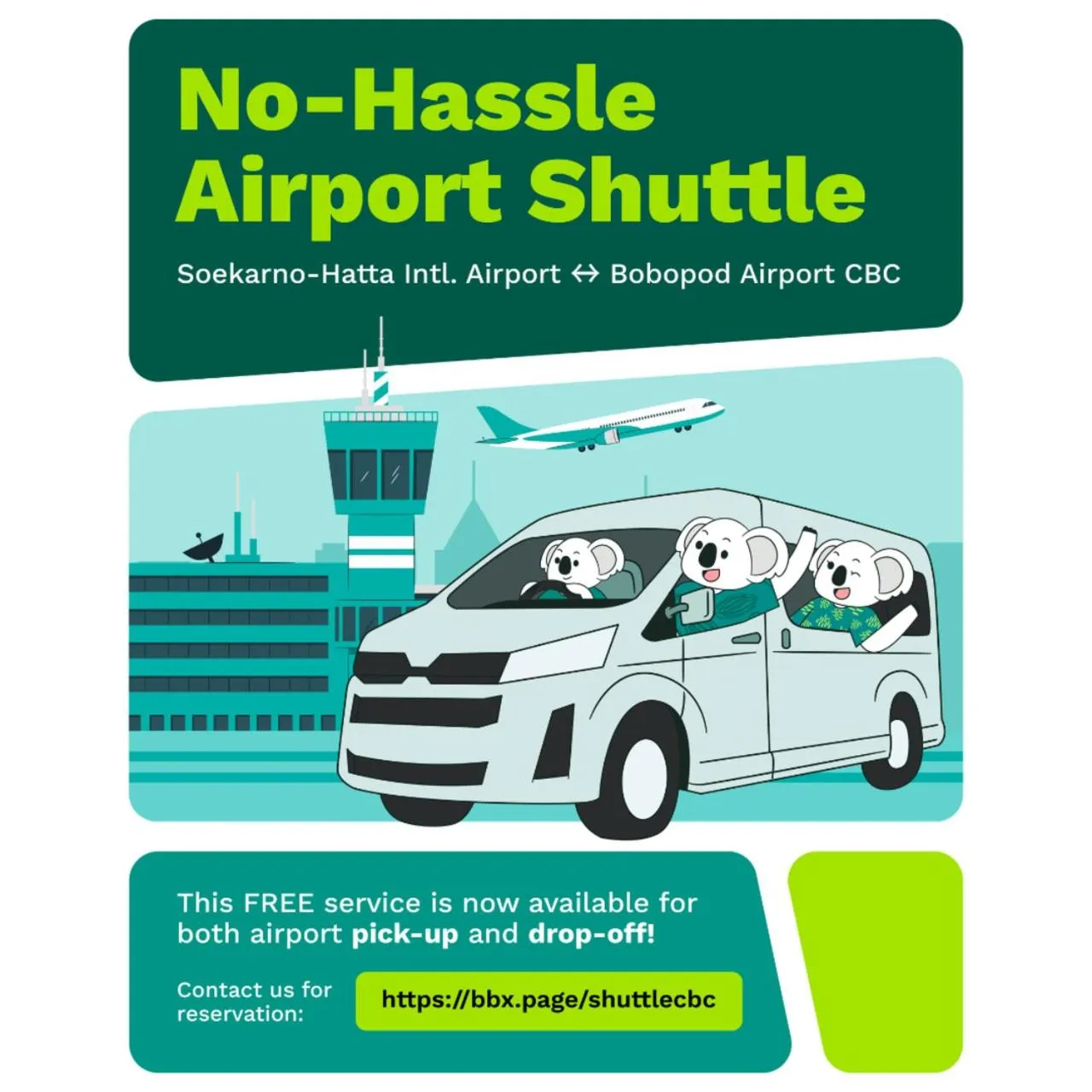 Text overlay in Bobopod Airport CBC, Tangerang