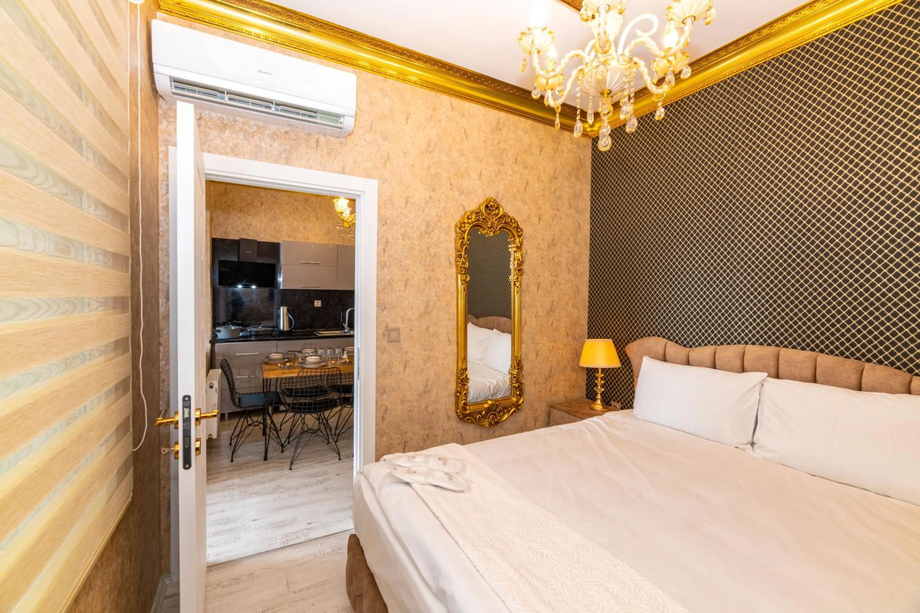 Coffee/tea facilities, Bed in Istanbul Taksim Residence Hotel By MESUT