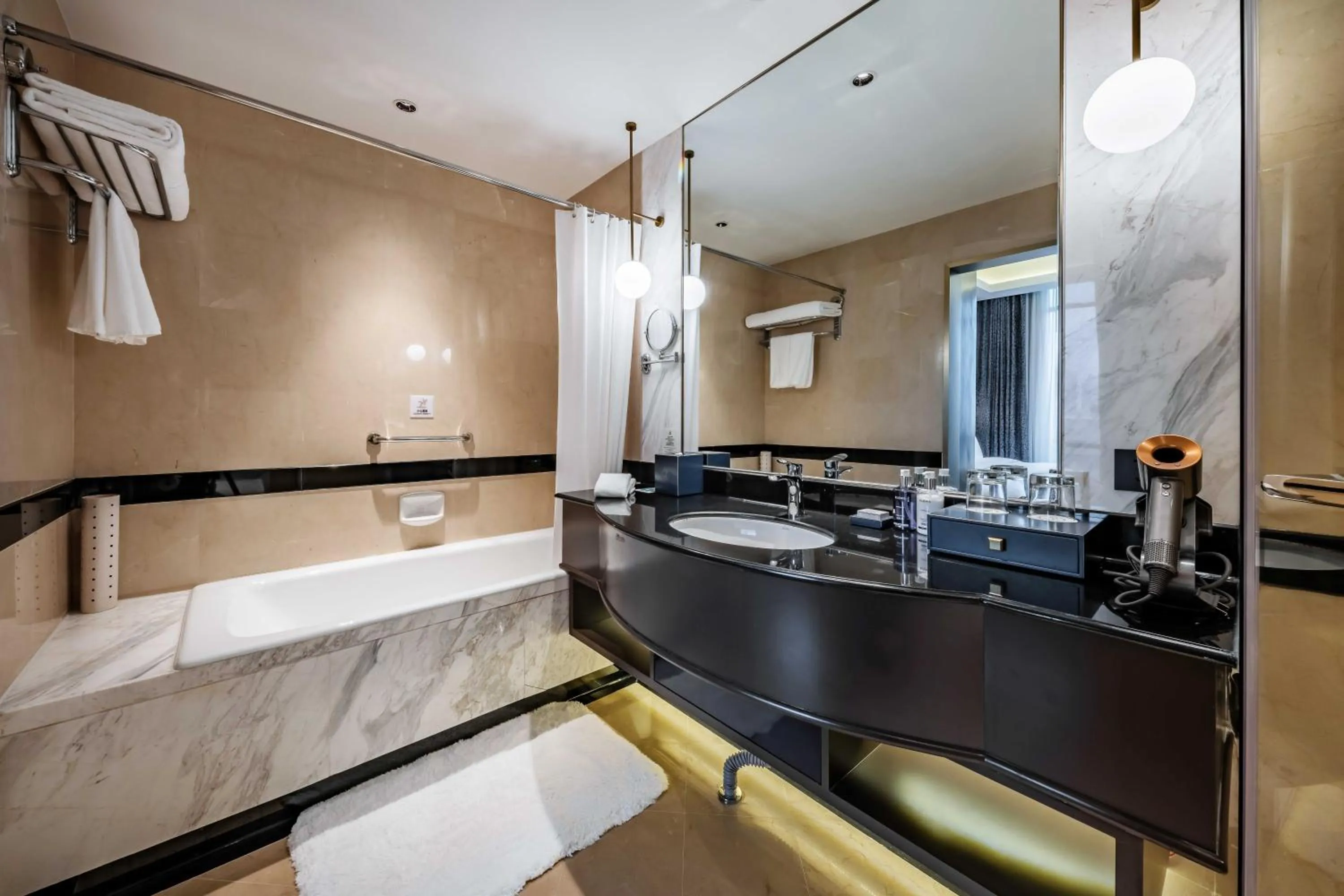 Bathroom, Bed in voco Wuhan Xinhua by IHG