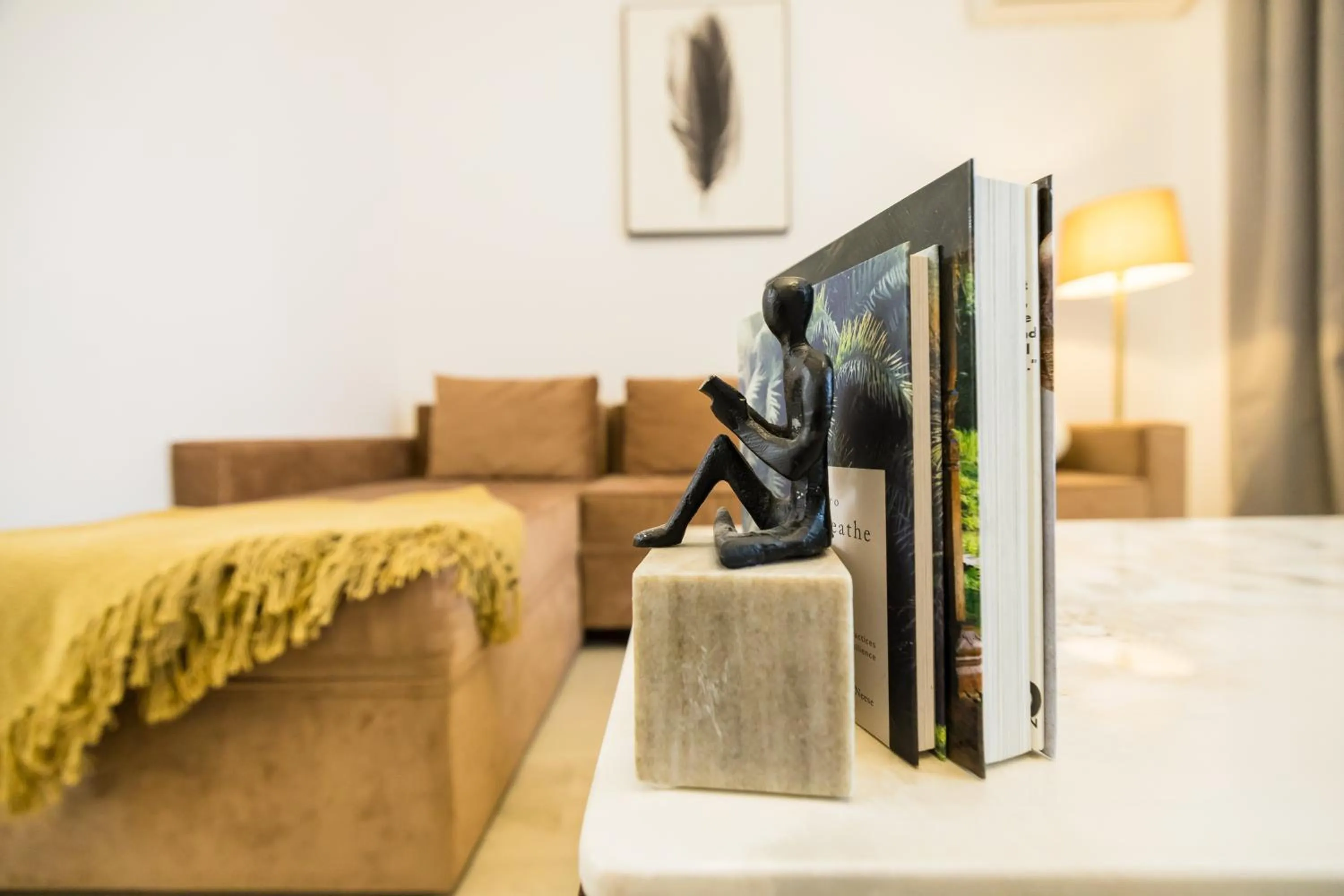 Communal lounge/ TV room, Bed in Le Blanc ApartHotel