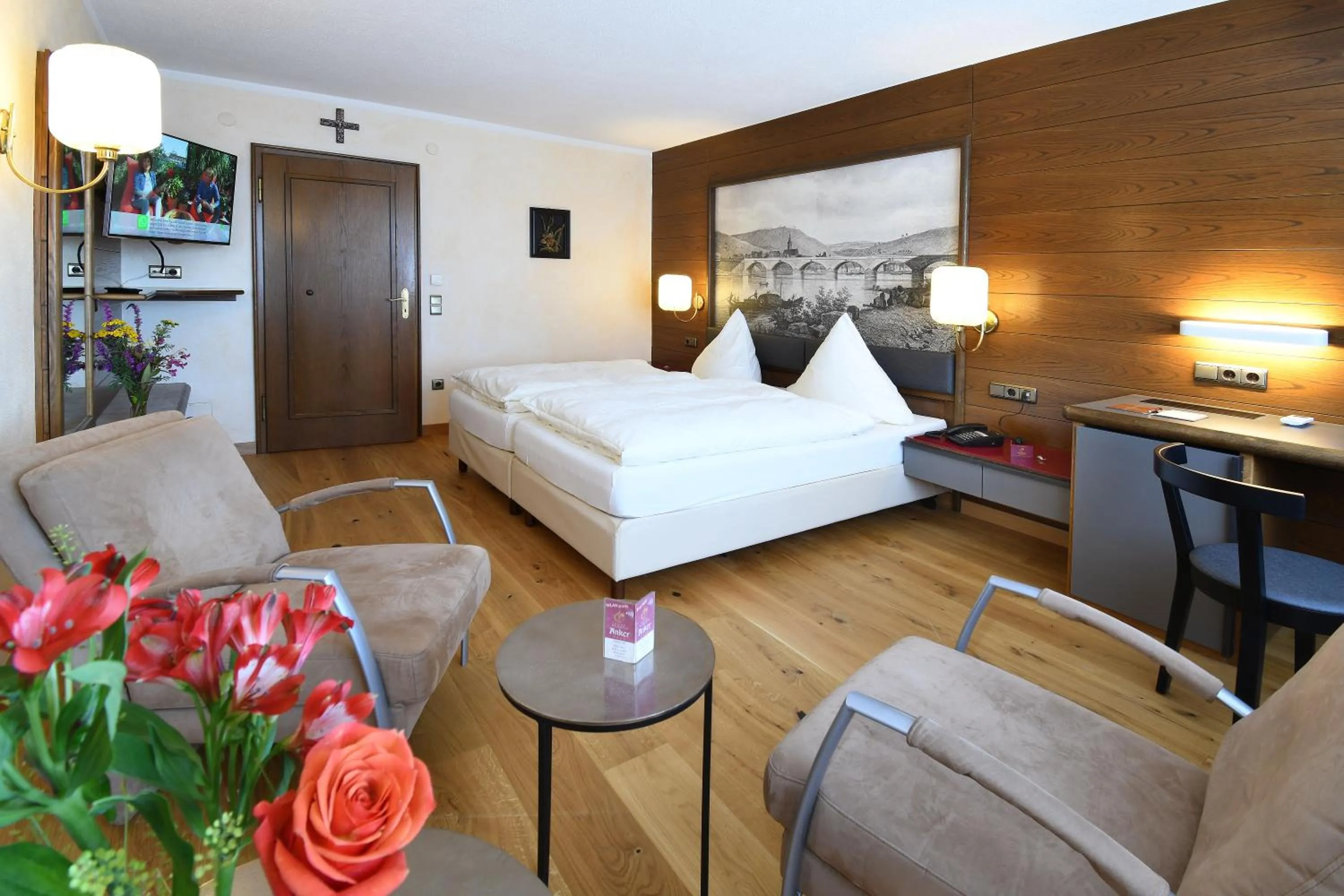 Bed in Hotel & Weinhaus Anker