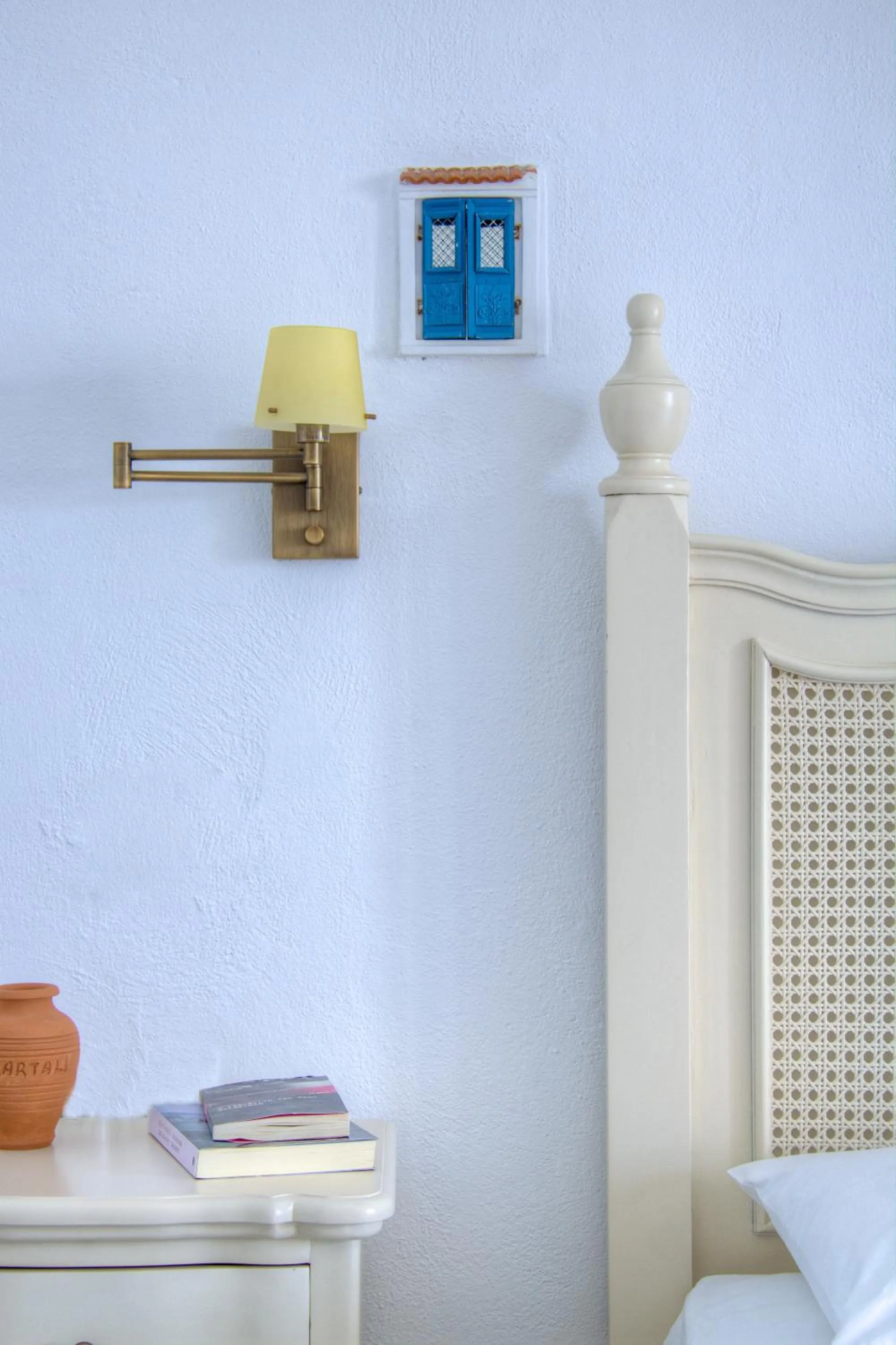 Decorative detail, Bed in Platys Gialos Hotel Sifnos