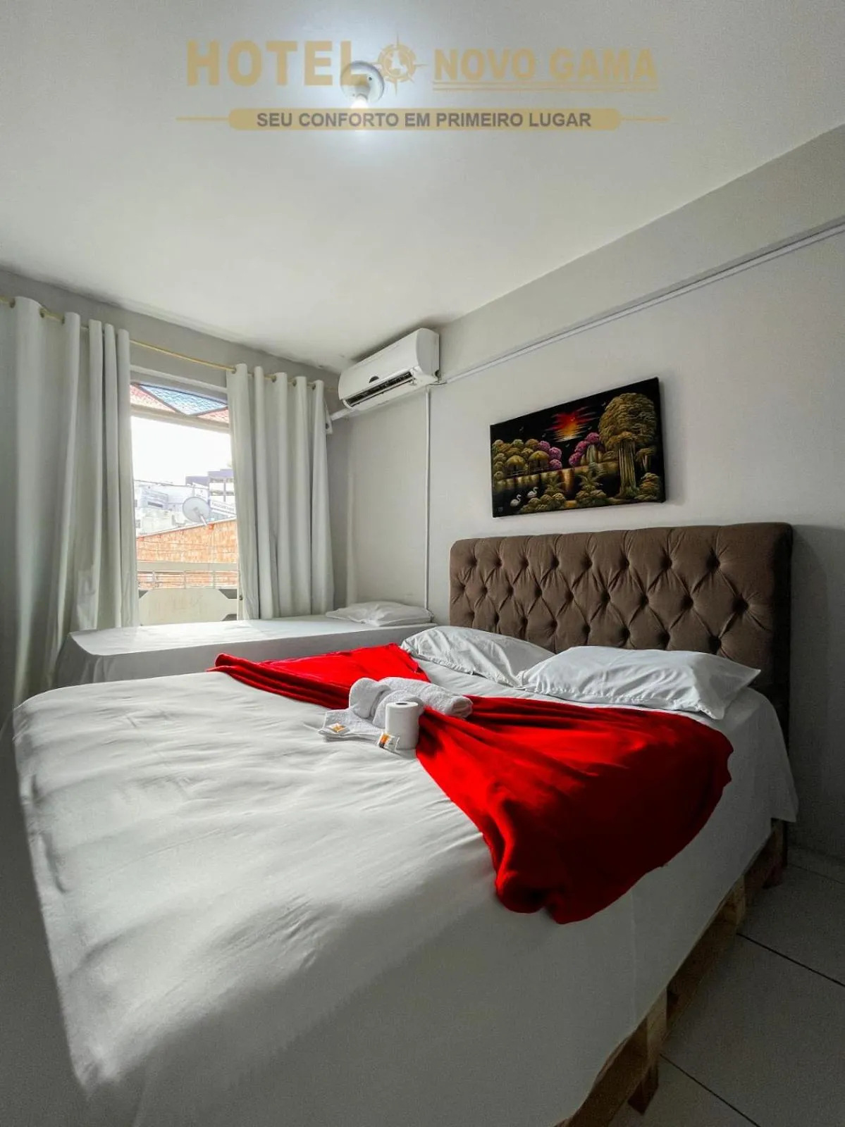 Bed in Hotel Novo Gama
