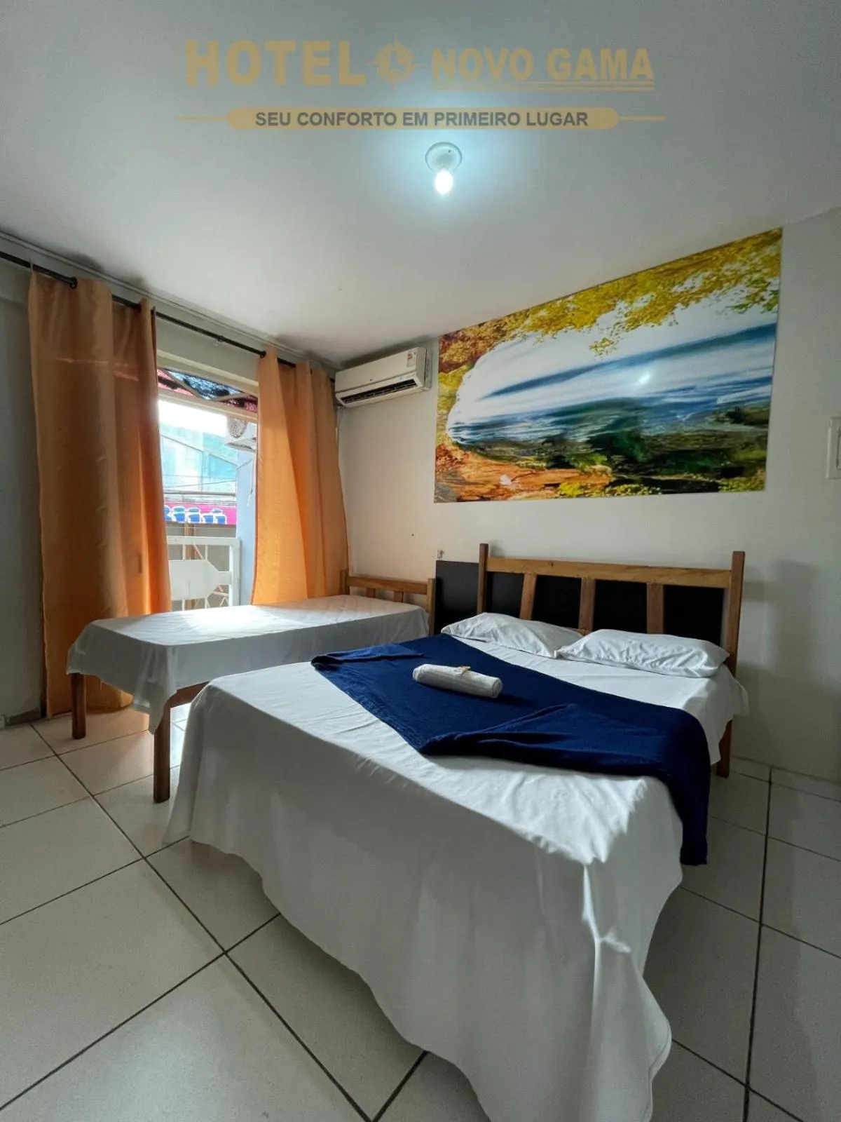 Bed in Hotel Novo Gama