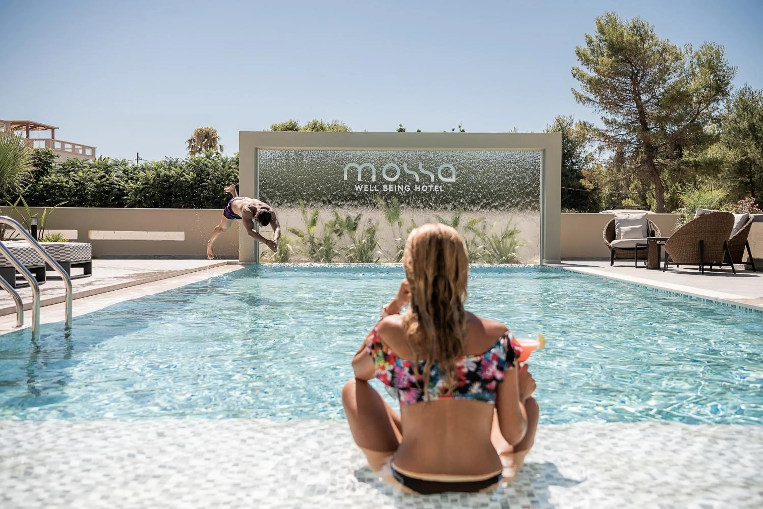Pool view in Mossa Well Being Hotel - Heated pool and Wellness Spa