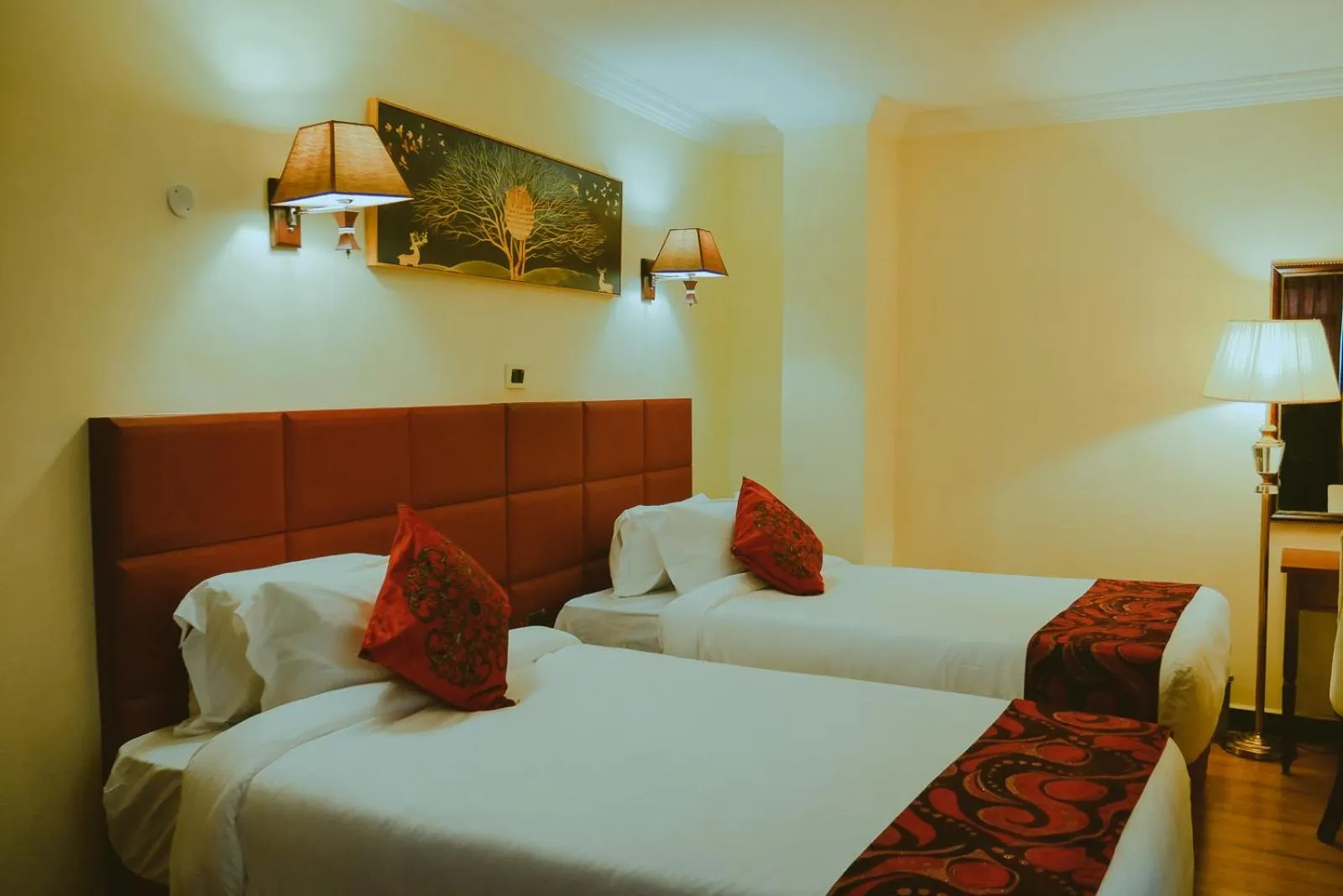 Bed in Moonlight Hotel Addis Ababa