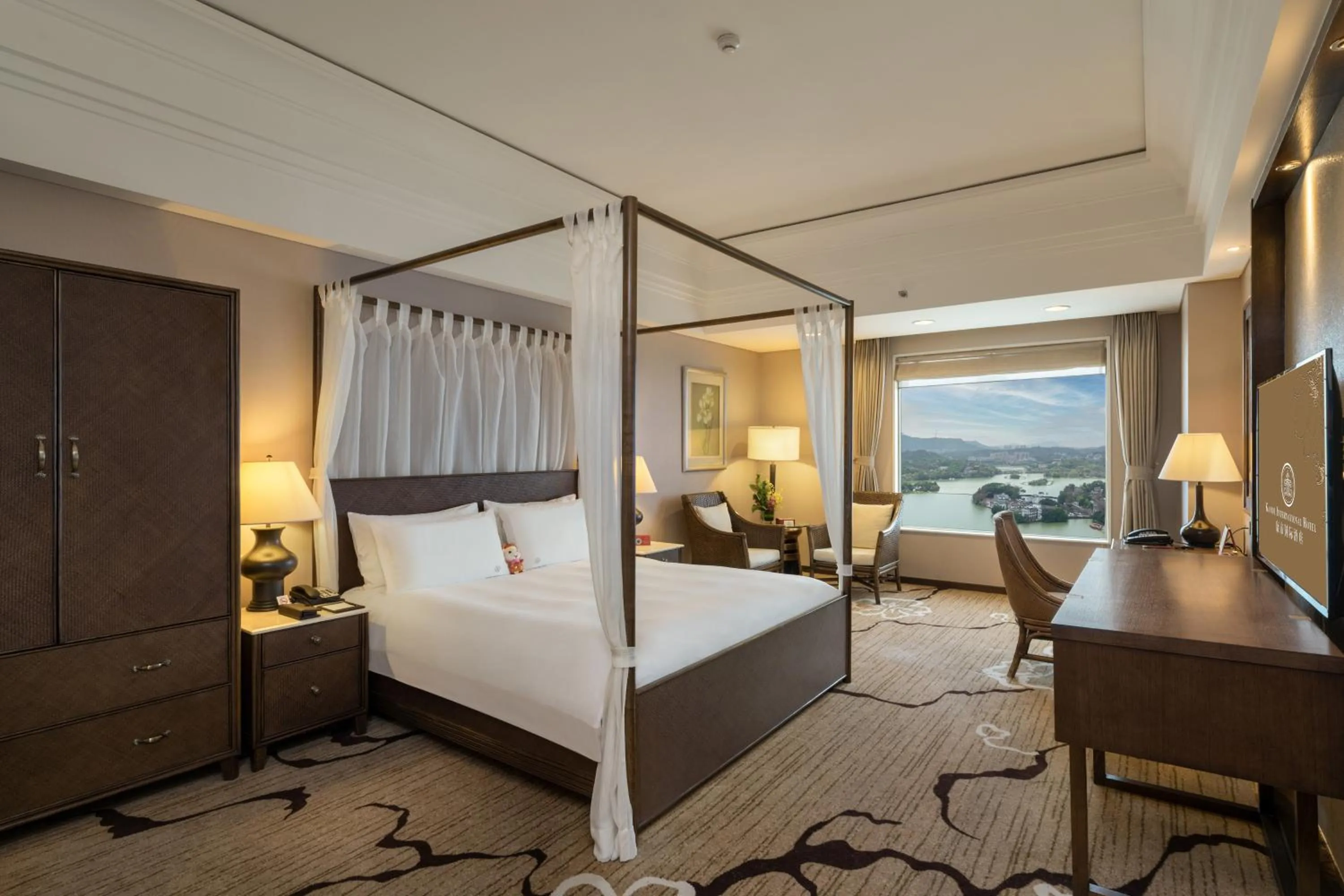 Property building, Bed in Huizhou Kande International Hotel