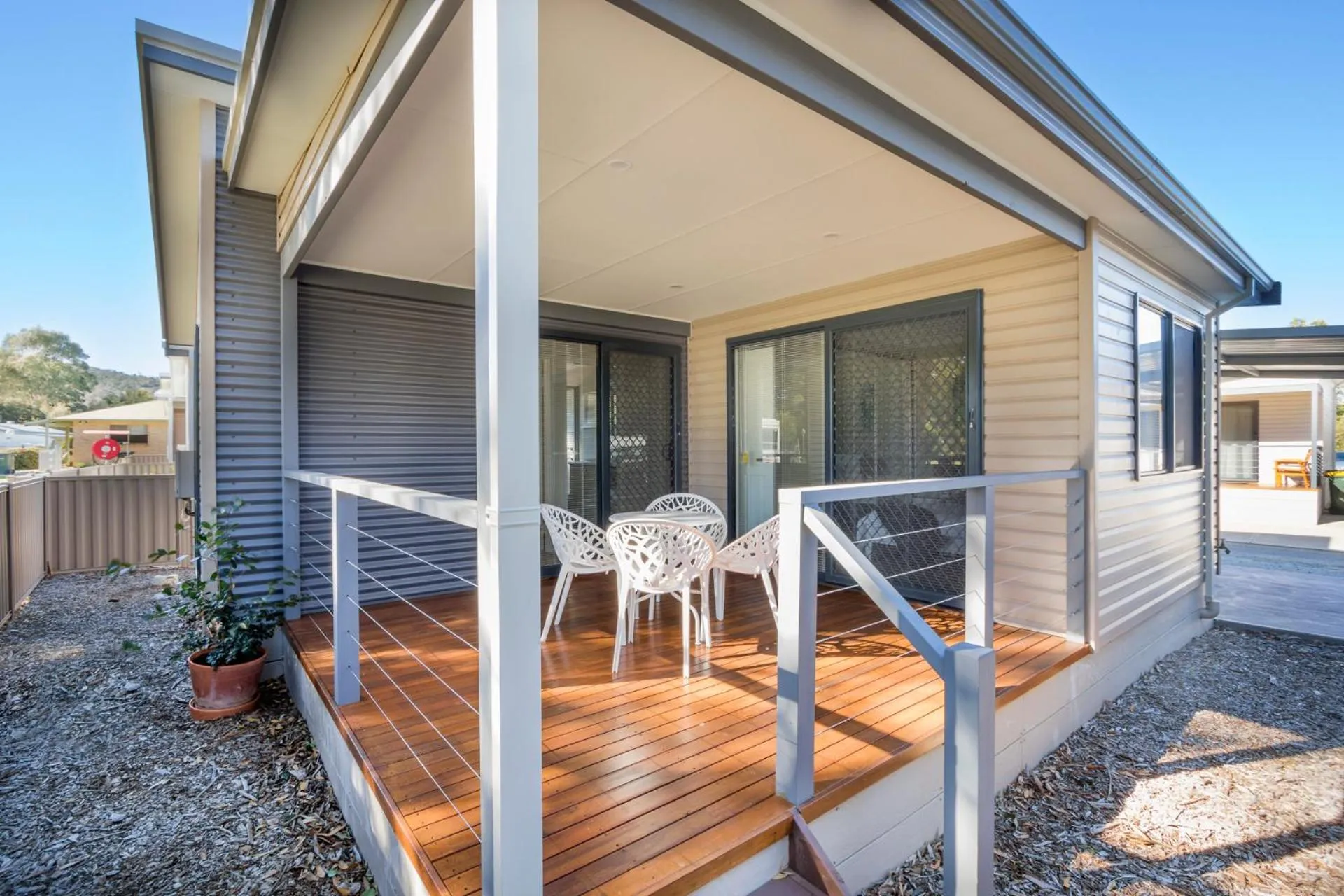 Patio in Tasman Holiday Parks - Serpentine Falls