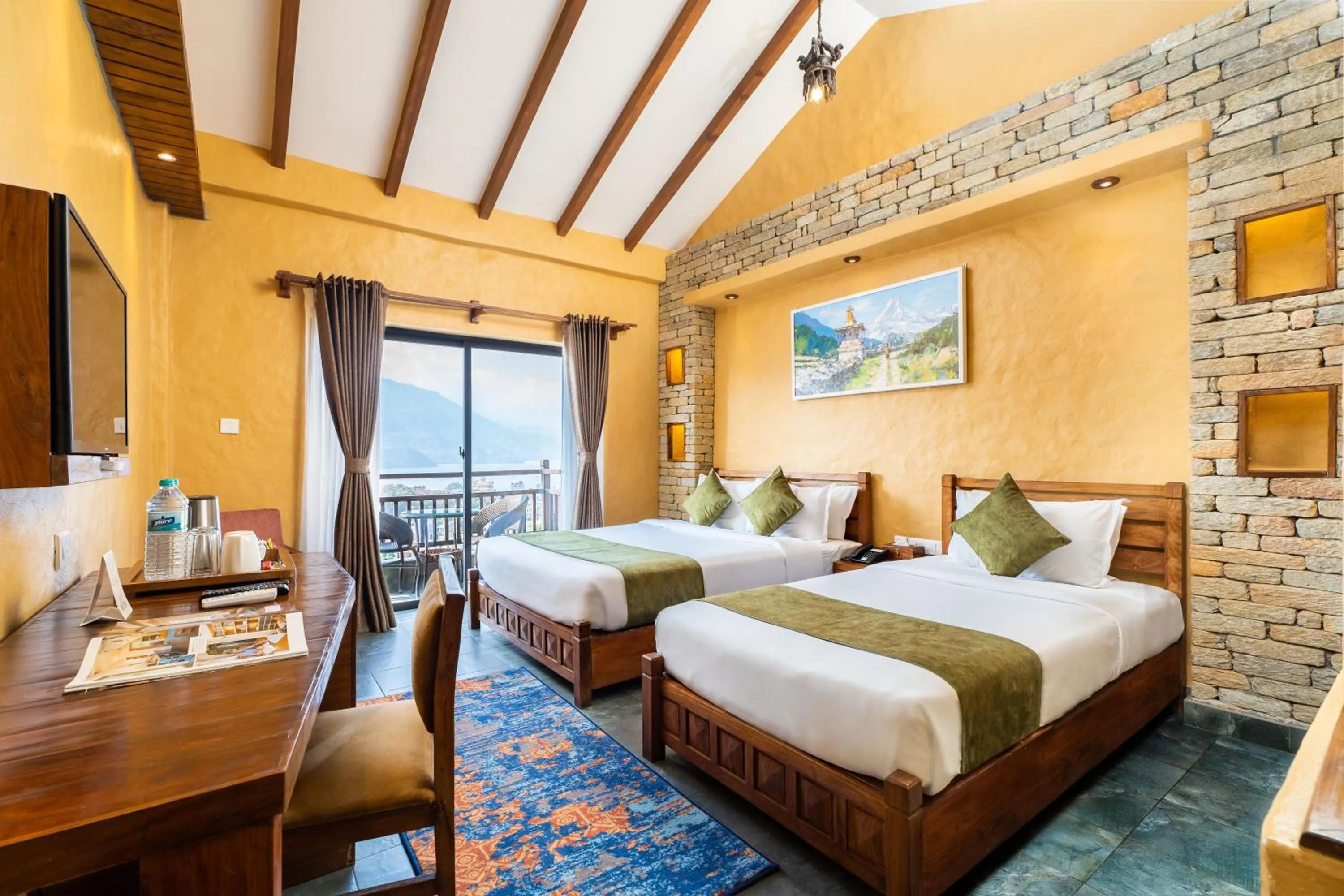 Bed in Bar Peepal Resort