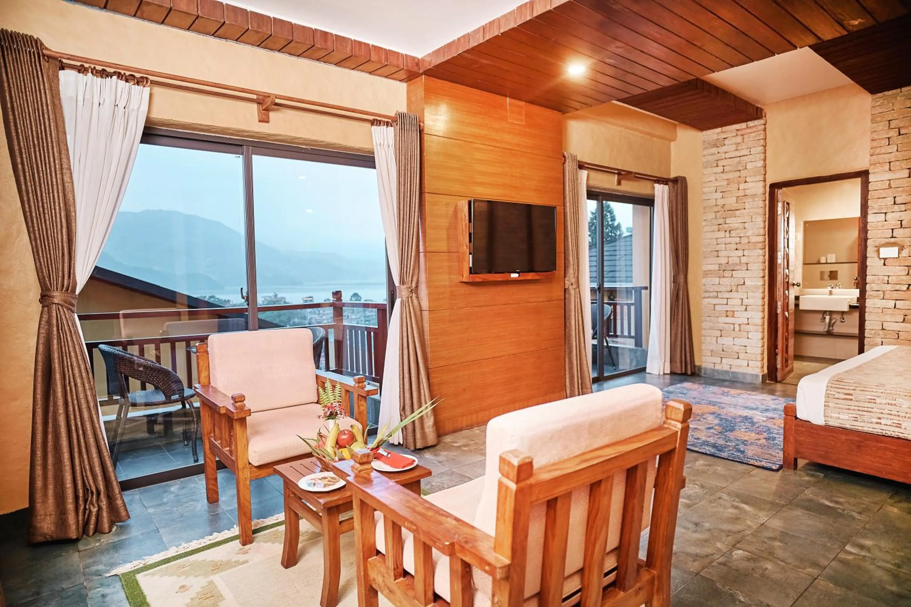 View (from property/room), Bed in Bar Peepal Resort