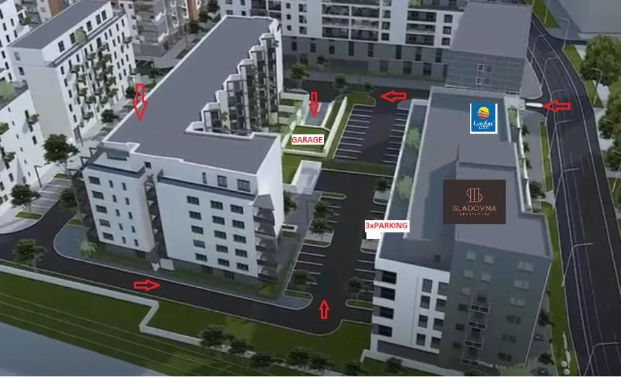 Bird's eye view in SLADOVNA Apartments