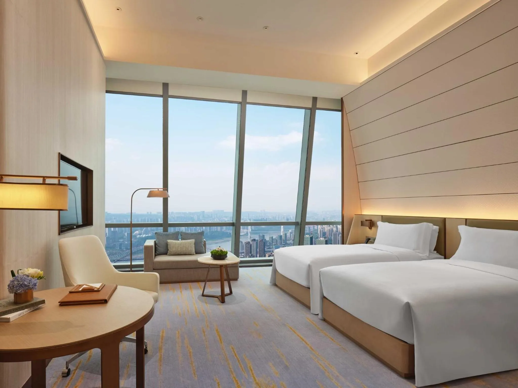 Photo of the whole room, Bed in InterContinental Chongqing Raffles City by IHG
