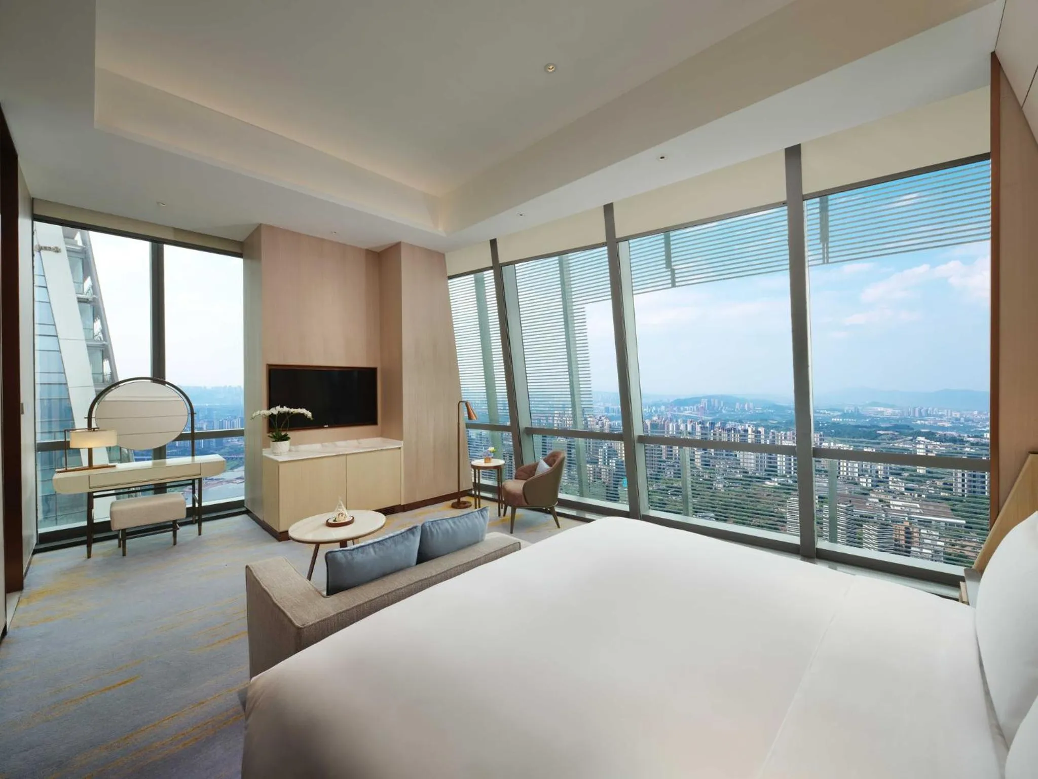 Photo of the whole room, Bed in InterContinental Chongqing Raffles City by IHG
