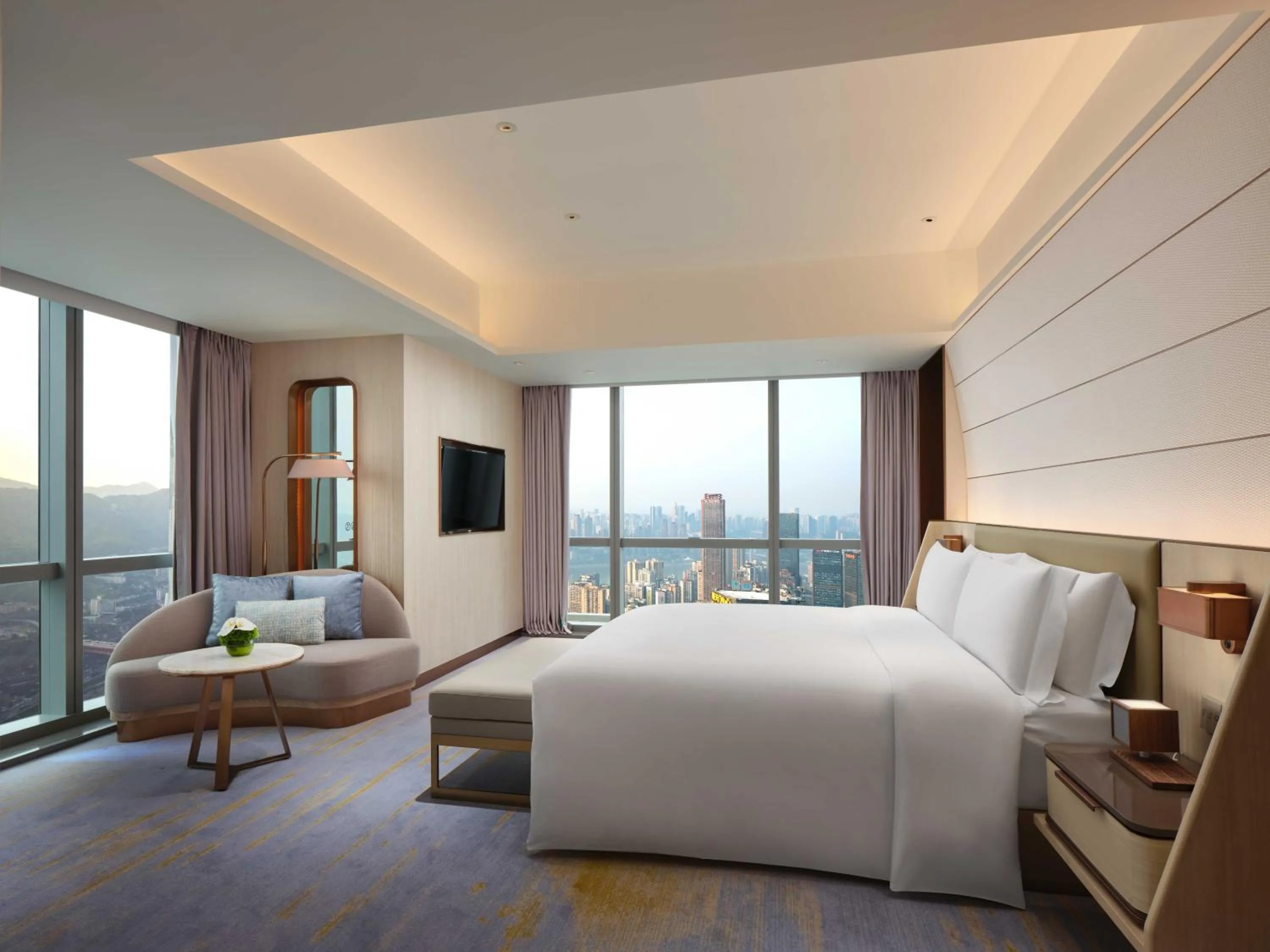 Photo of the whole room, Bed in InterContinental Chongqing Raffles City by IHG