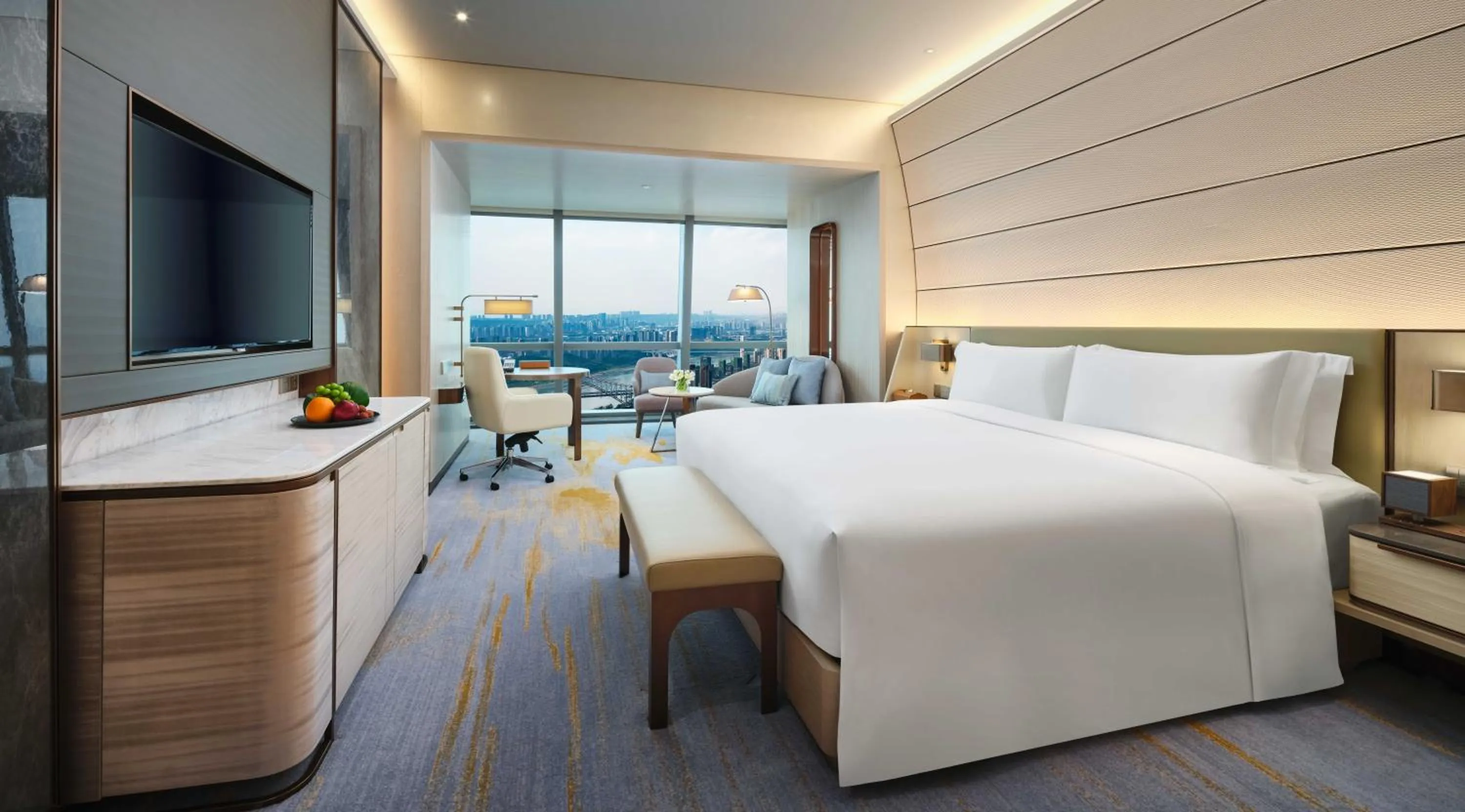 Photo of the whole room, Bed in InterContinental Chongqing Raffles City by IHG