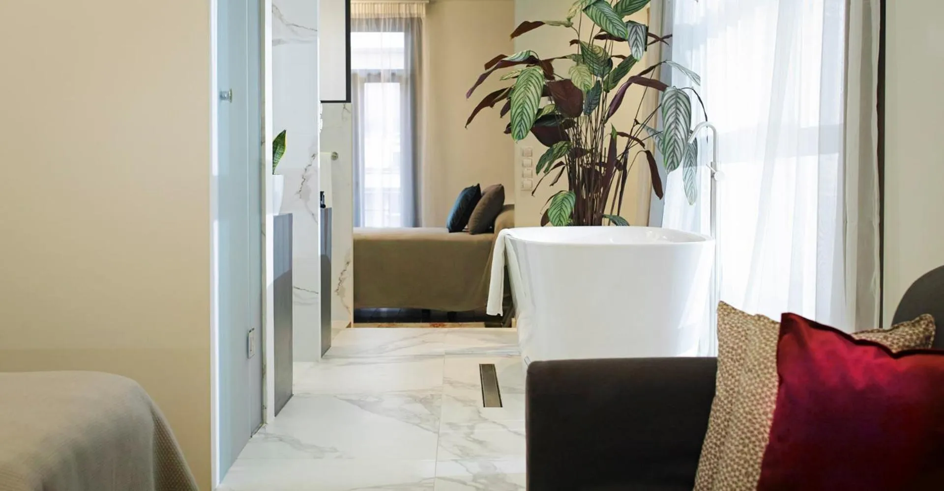 Seating area in The Gem Society Hotel