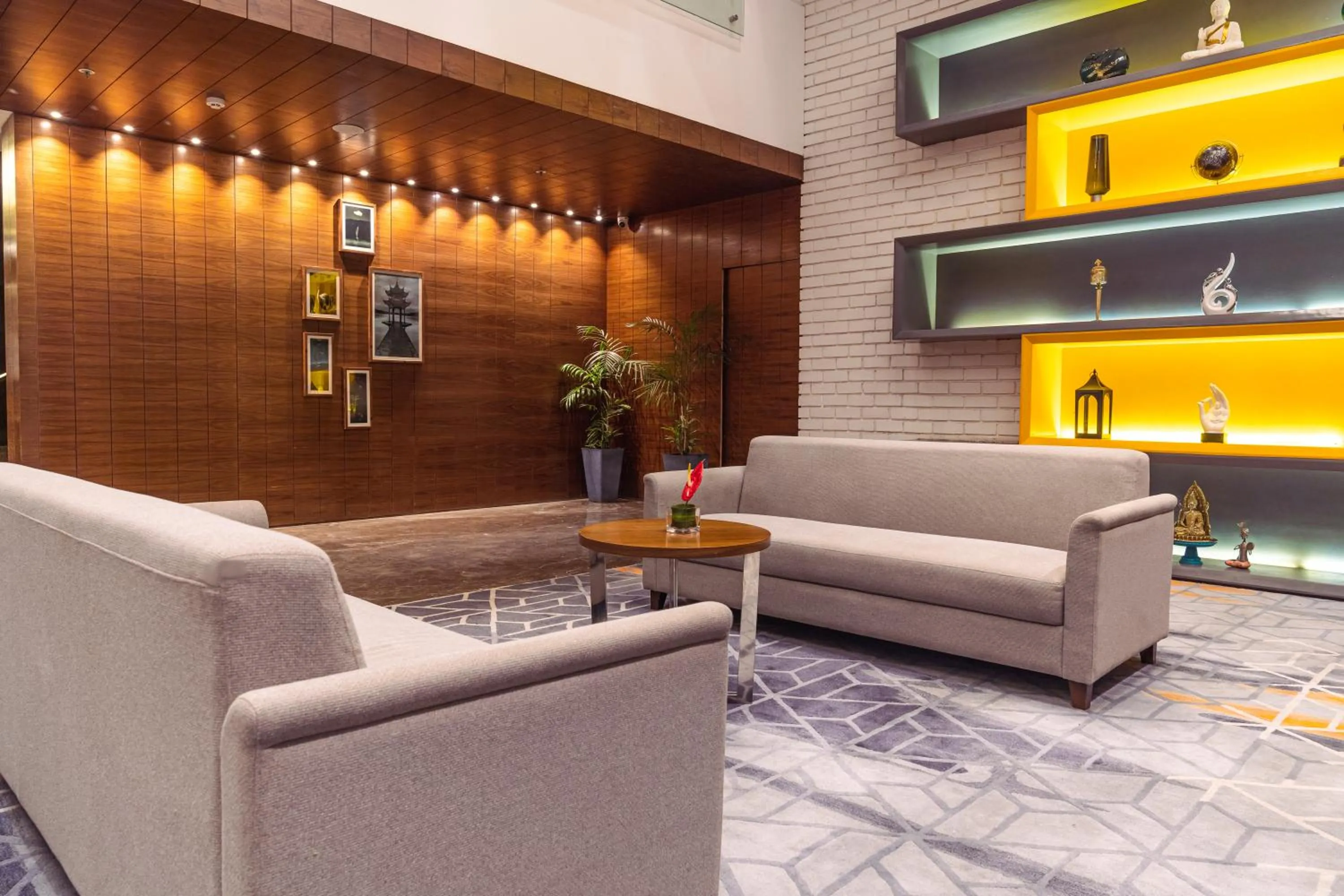 Seating area in The Elite Narasapura, a member of Radisson Individuals