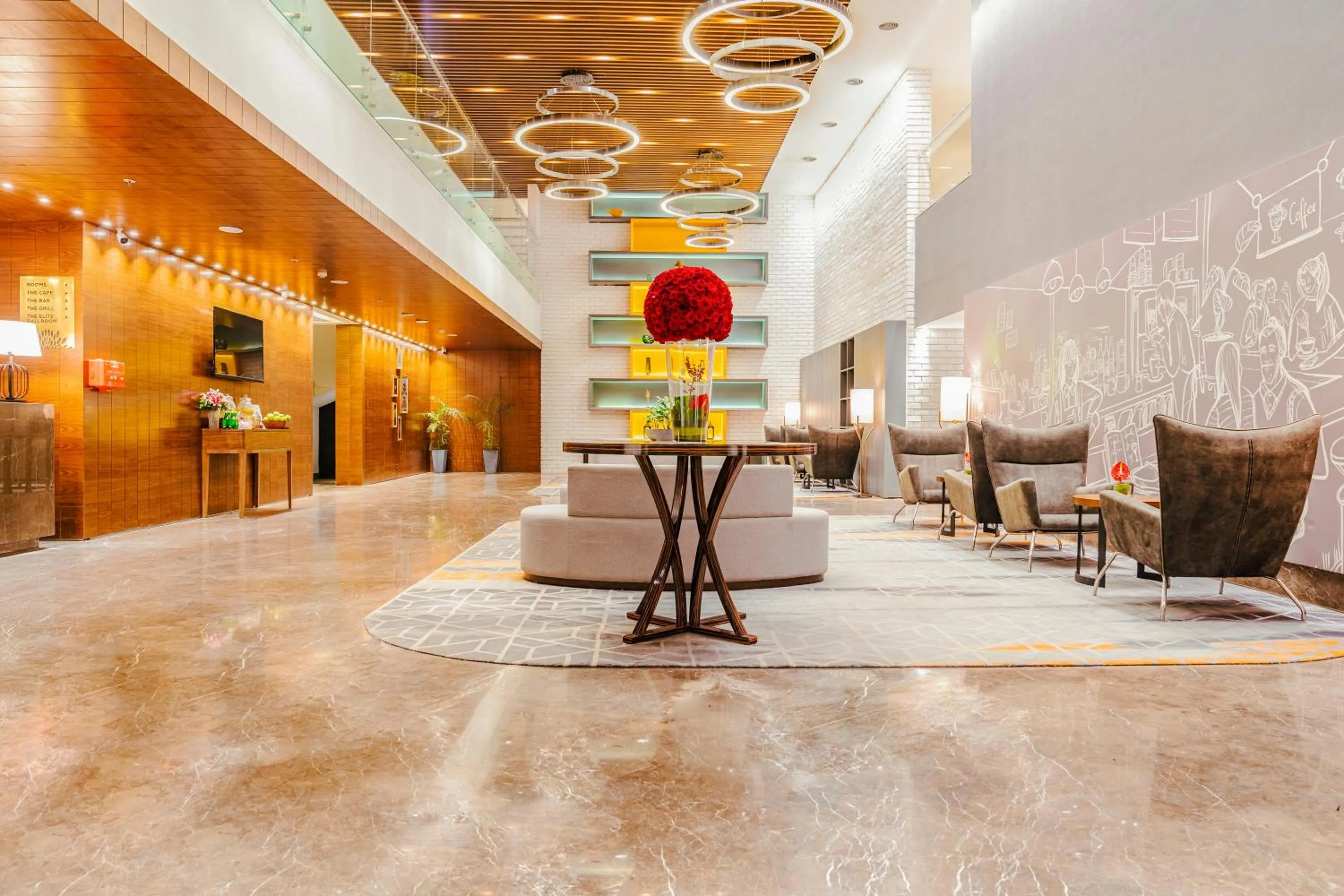 Lobby or reception in The Elite Narasapura, a member of Radisson Individuals