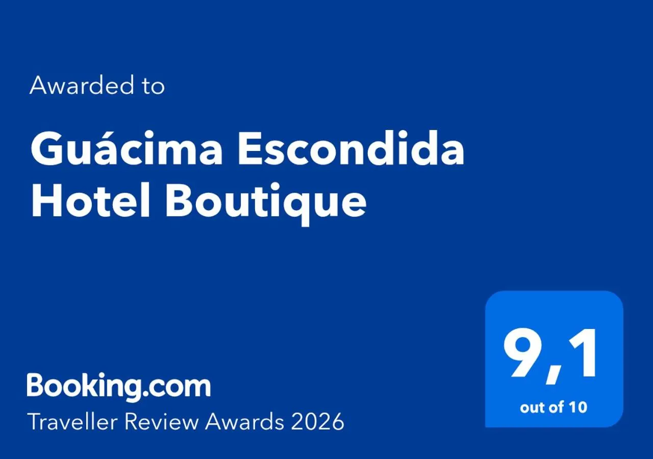 Certificate/Award in Guácima Escondida Hotel Boutique