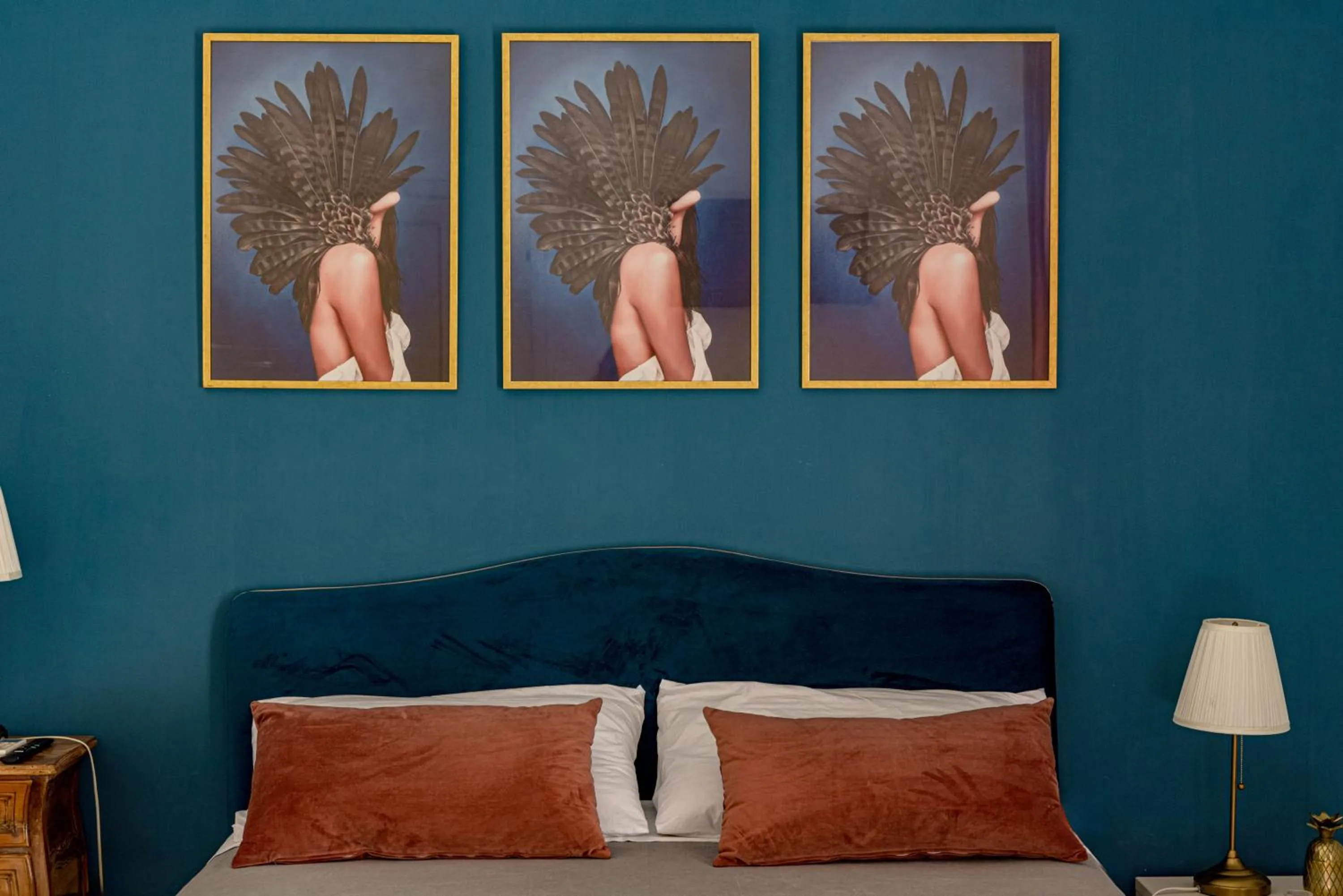 Bed in B&B Ruffo di Bagnara Palazzo Monumentale