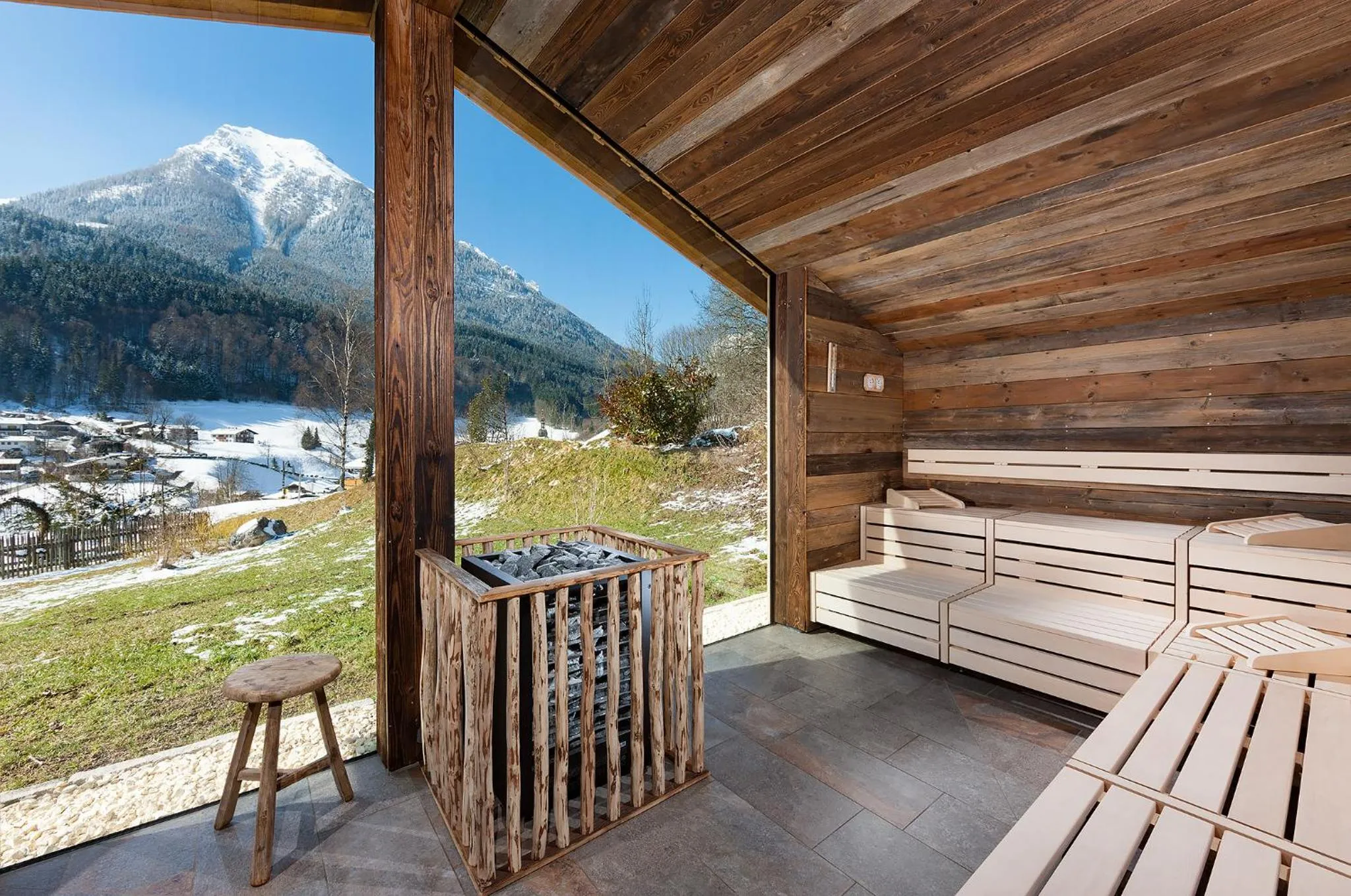 Sauna in Berghotel Rehlegg