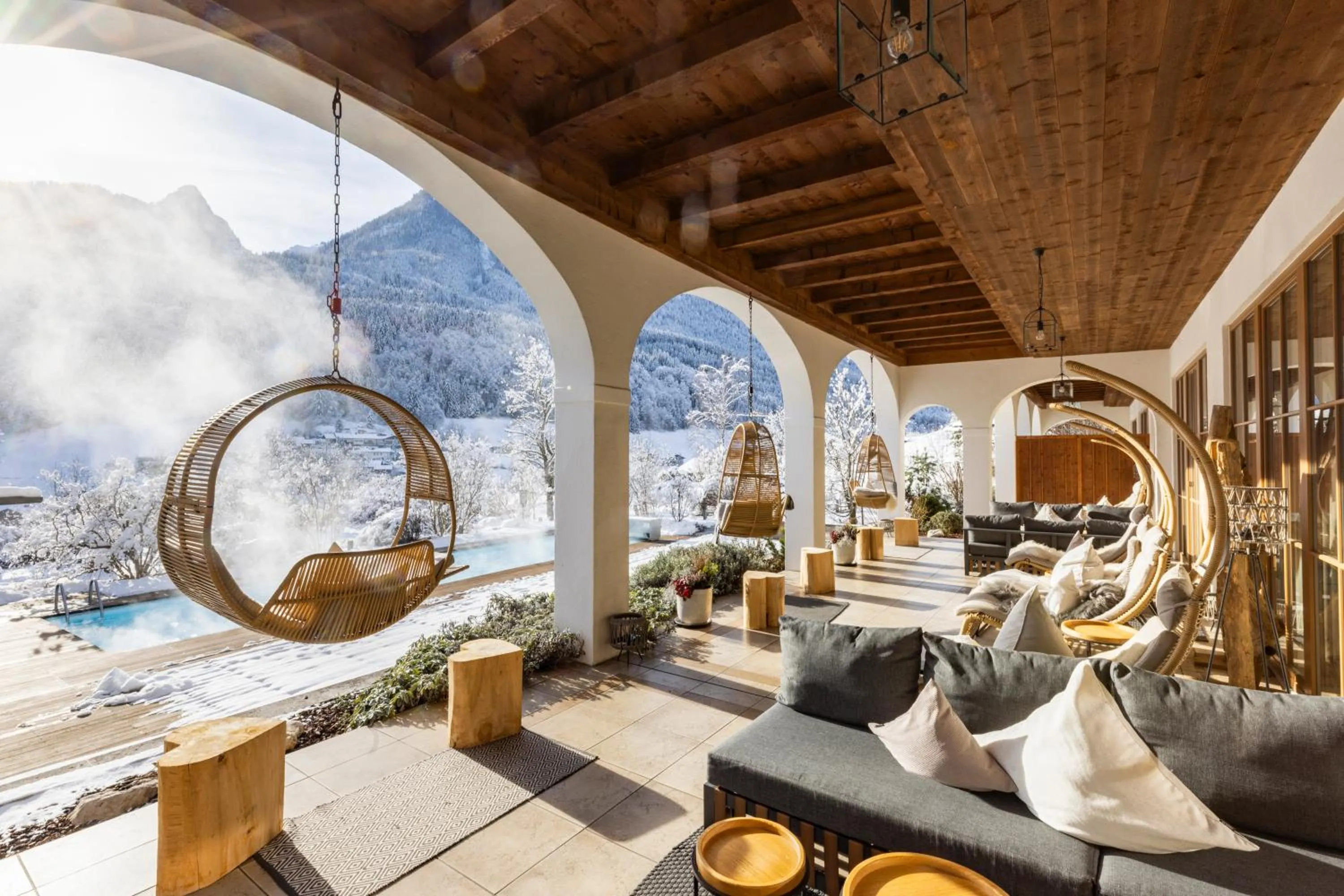 Swimming pool in Berghotel Rehlegg