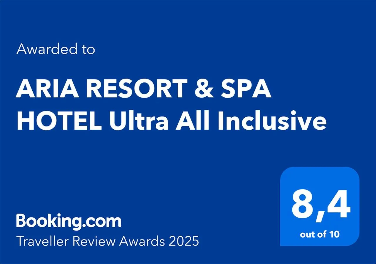 Certificate/Award in ARIA RESORT & SPA HOTEL Ultra All Inclusive