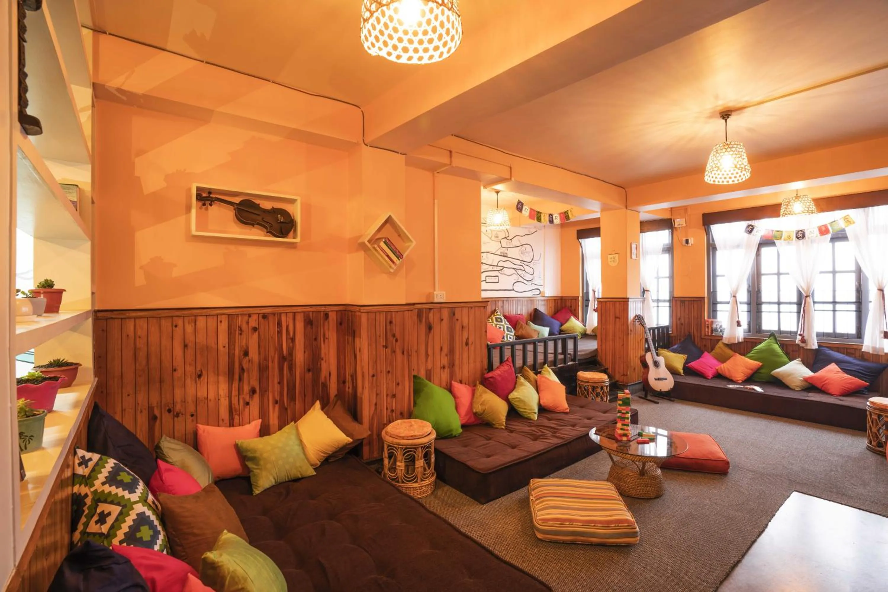 Living room in Zostel Gangtok