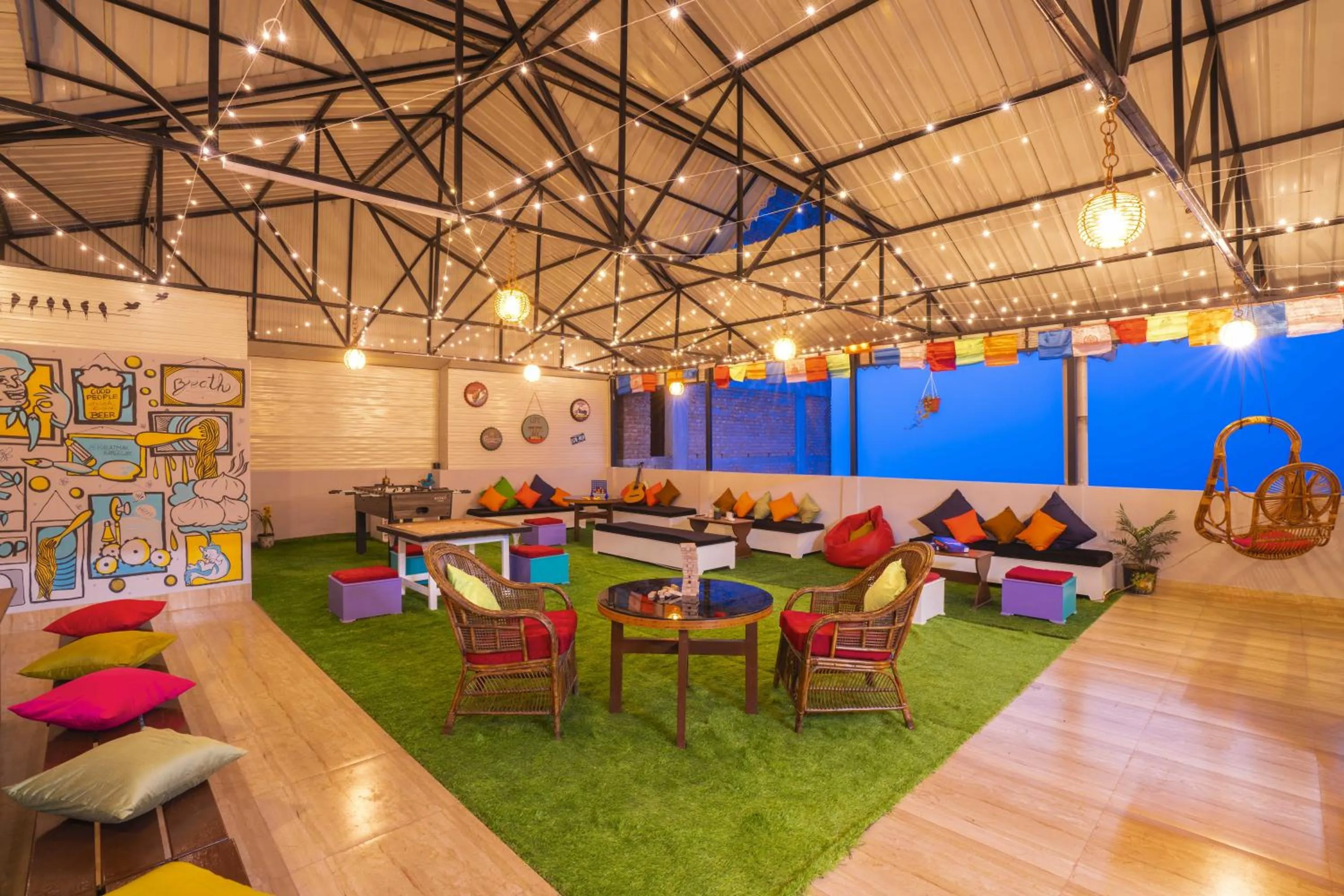 Living room in Zostel Gangtok