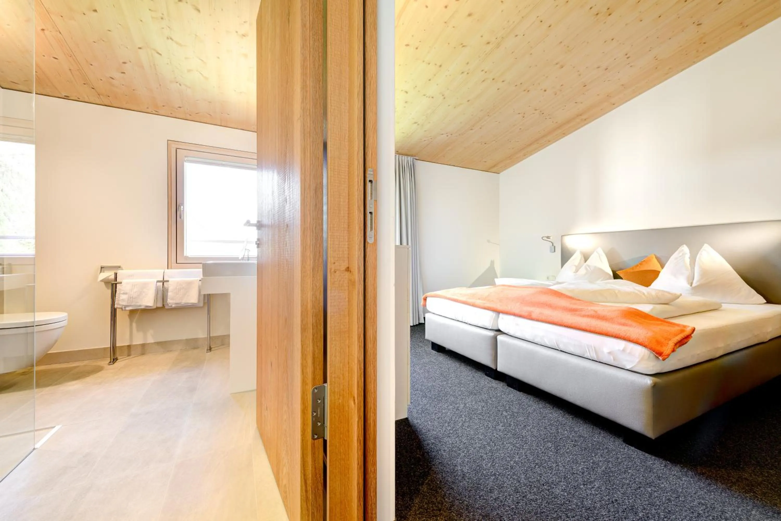 Bed in Hotel Lün