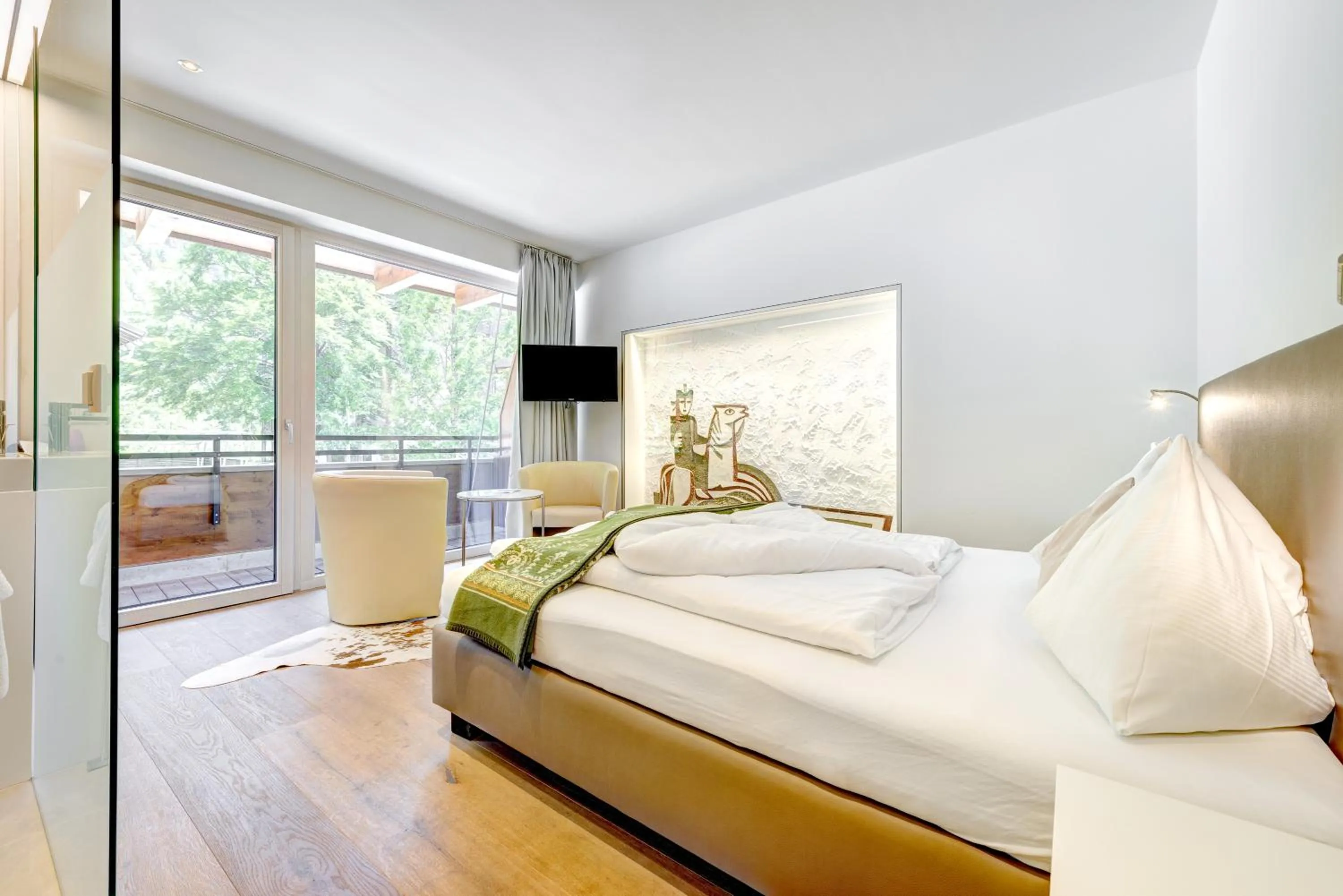 Bed in Hotel Lün