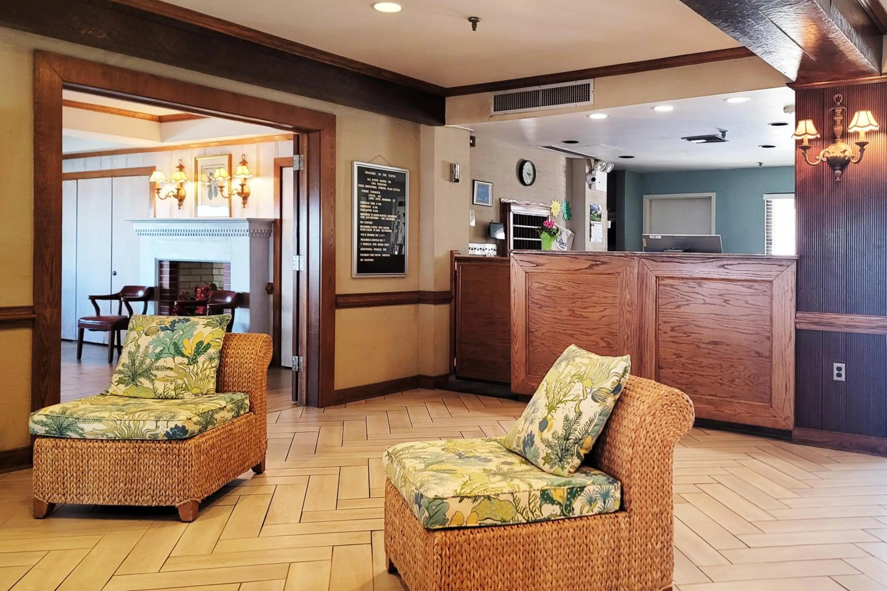 Seating area in Capes Hotel